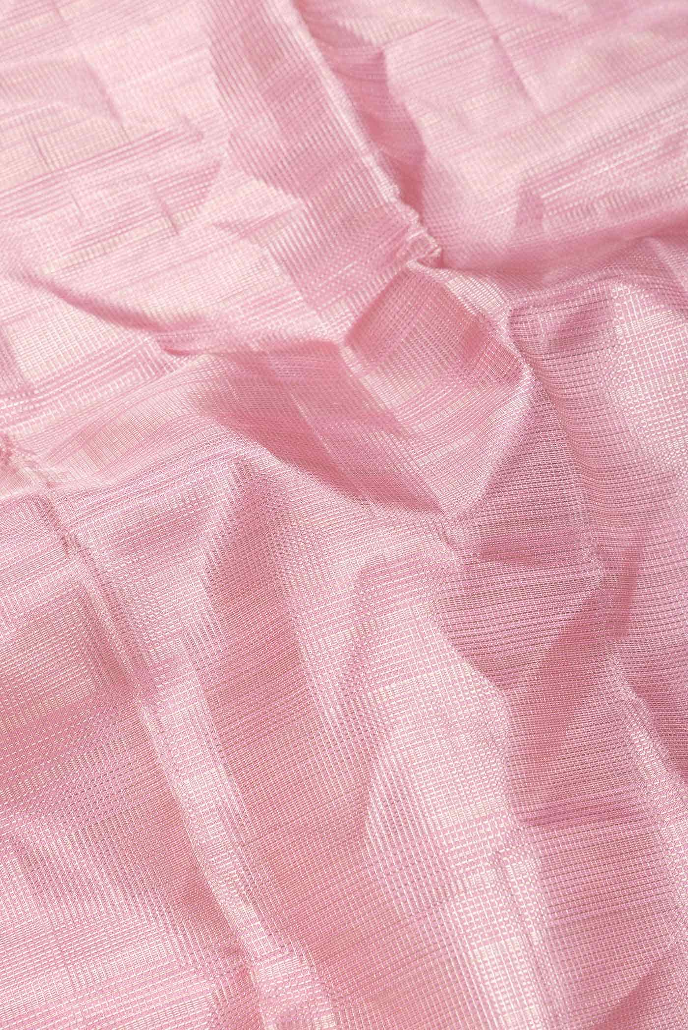 Pure Silk Pure Zari Pink Dual Tone Kanchipuram Saree