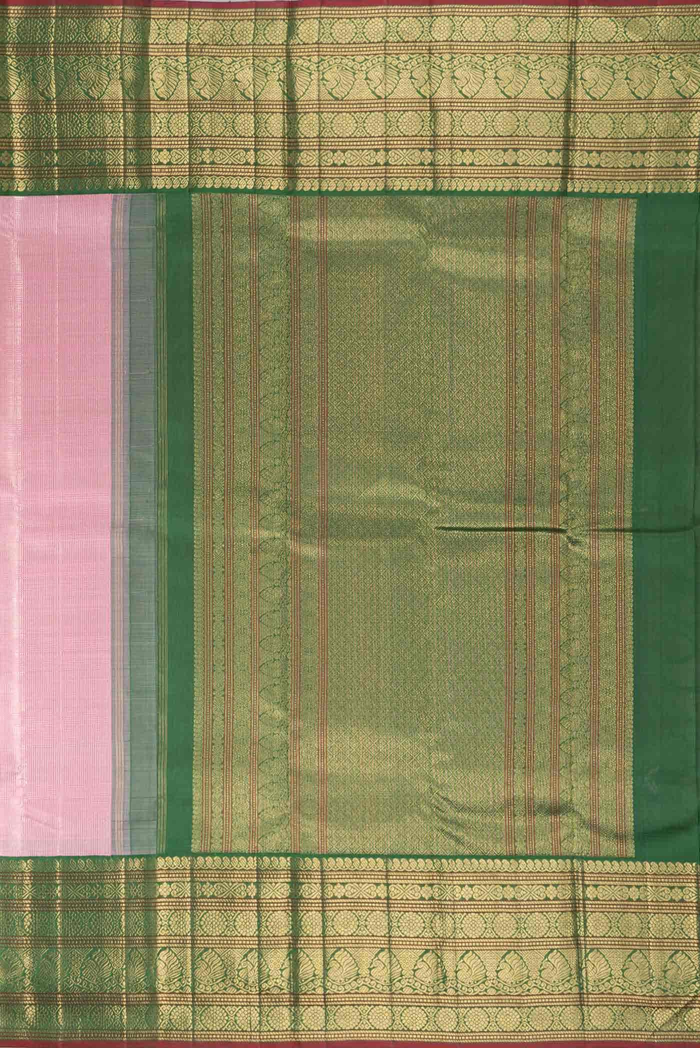 Pure Silk Pure Zari Pink Dual Tone Kanchipuram Saree
