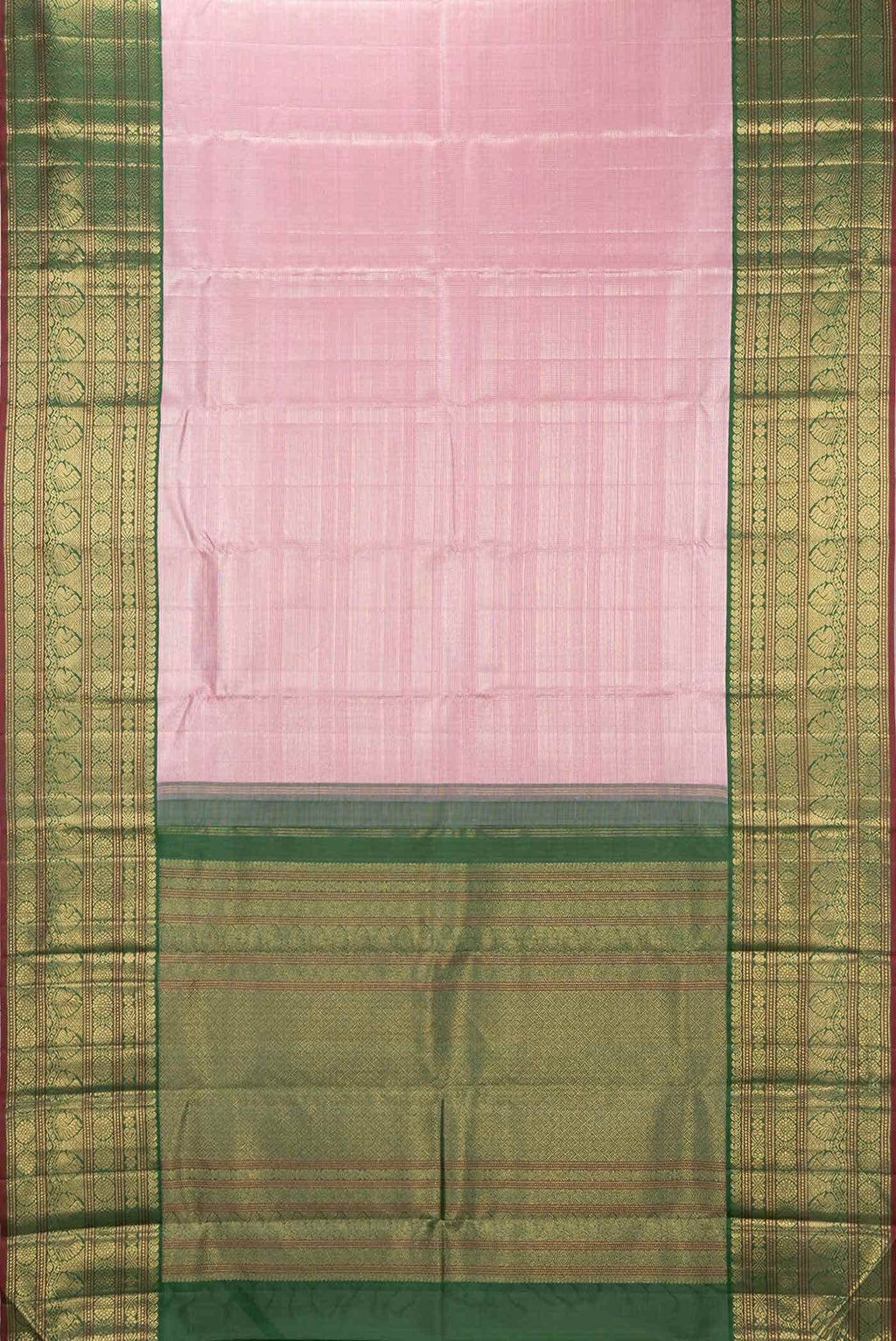 Pure Silk Pure Zari Pink Dual Tone Kanchipuram Saree