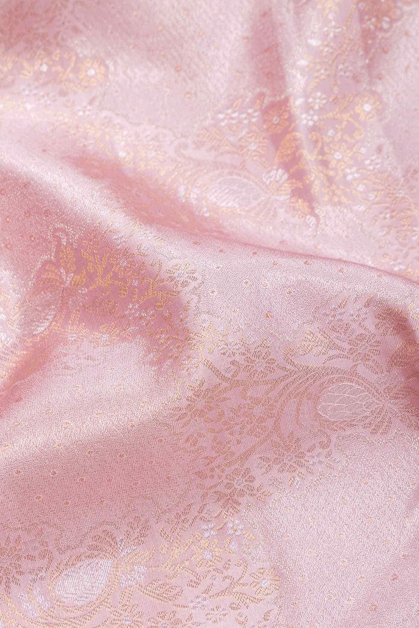 Rose pink Dual Tone Kanchipuram Silk Saree
