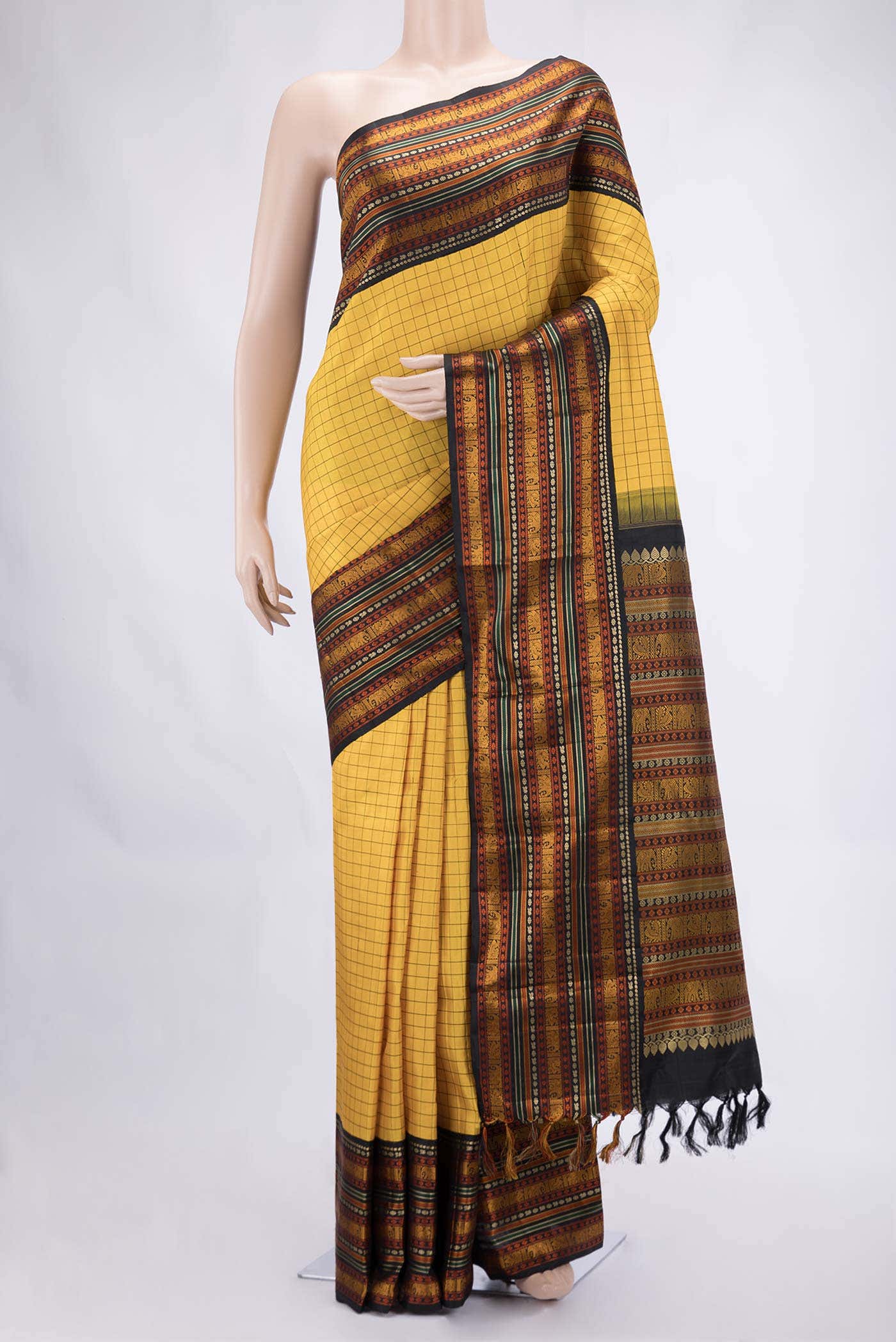Yellow Kanchipuram Silk Saree