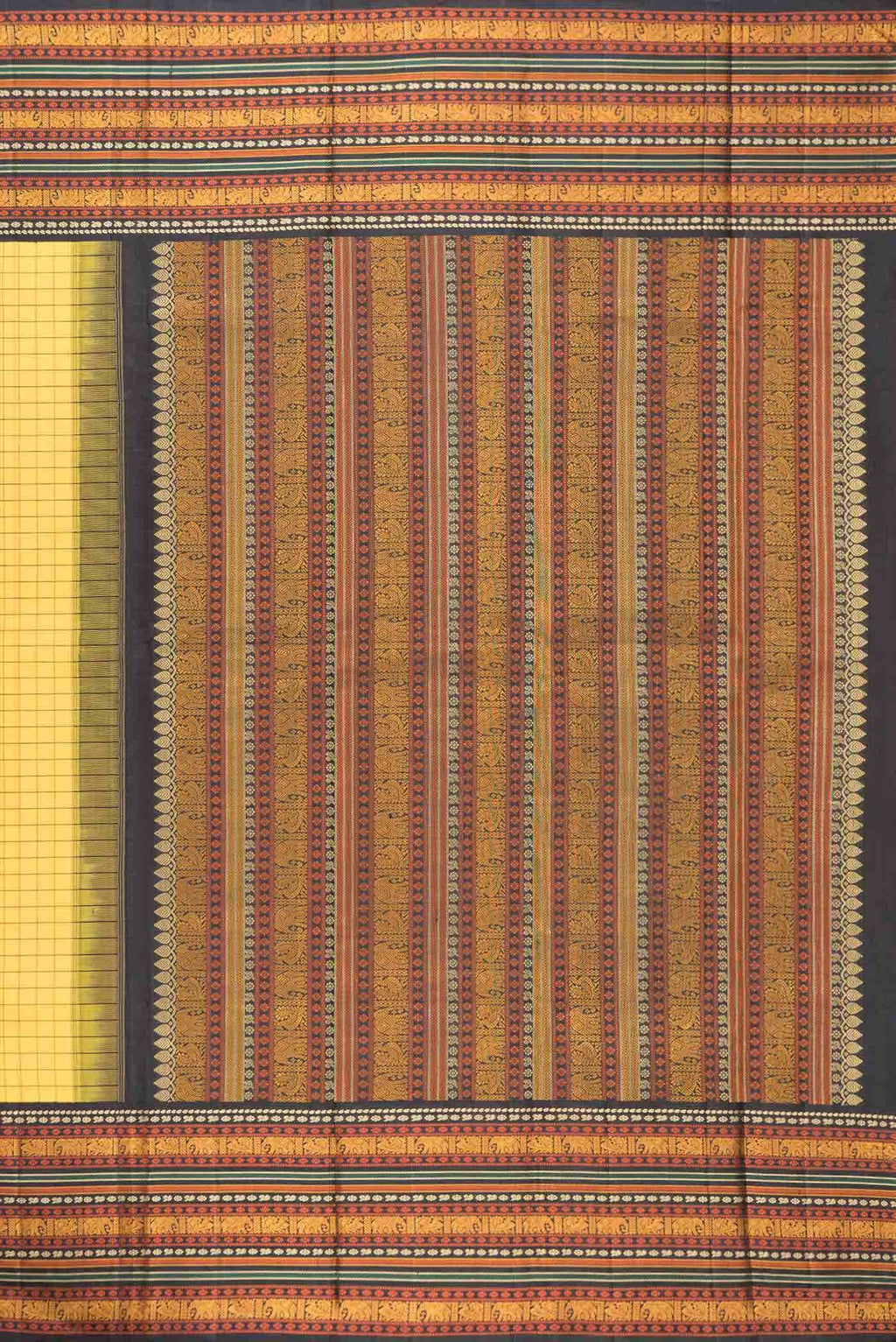 Yellow Kanchipuram Silk Saree