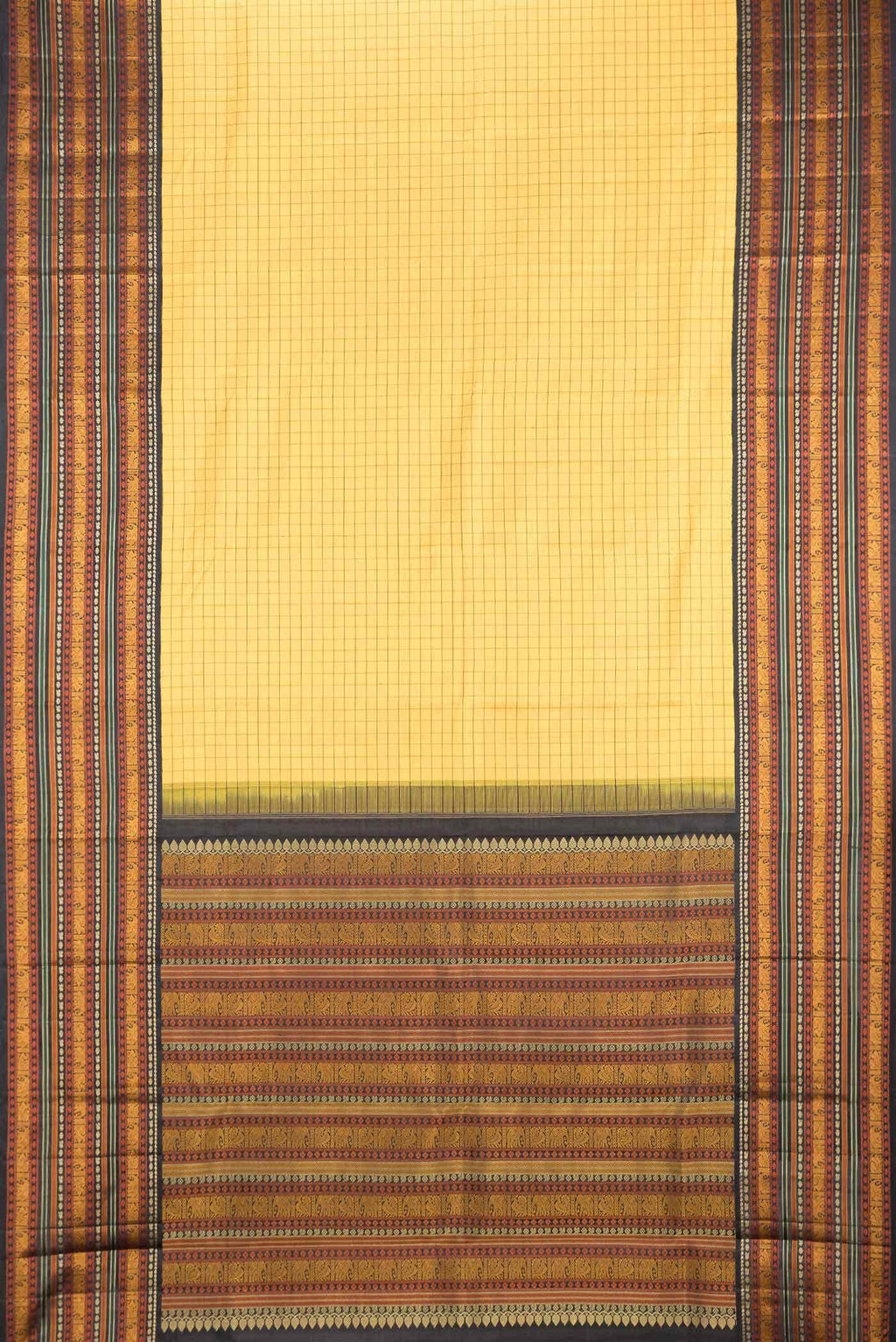Yellow Kanchipuram Silk Saree