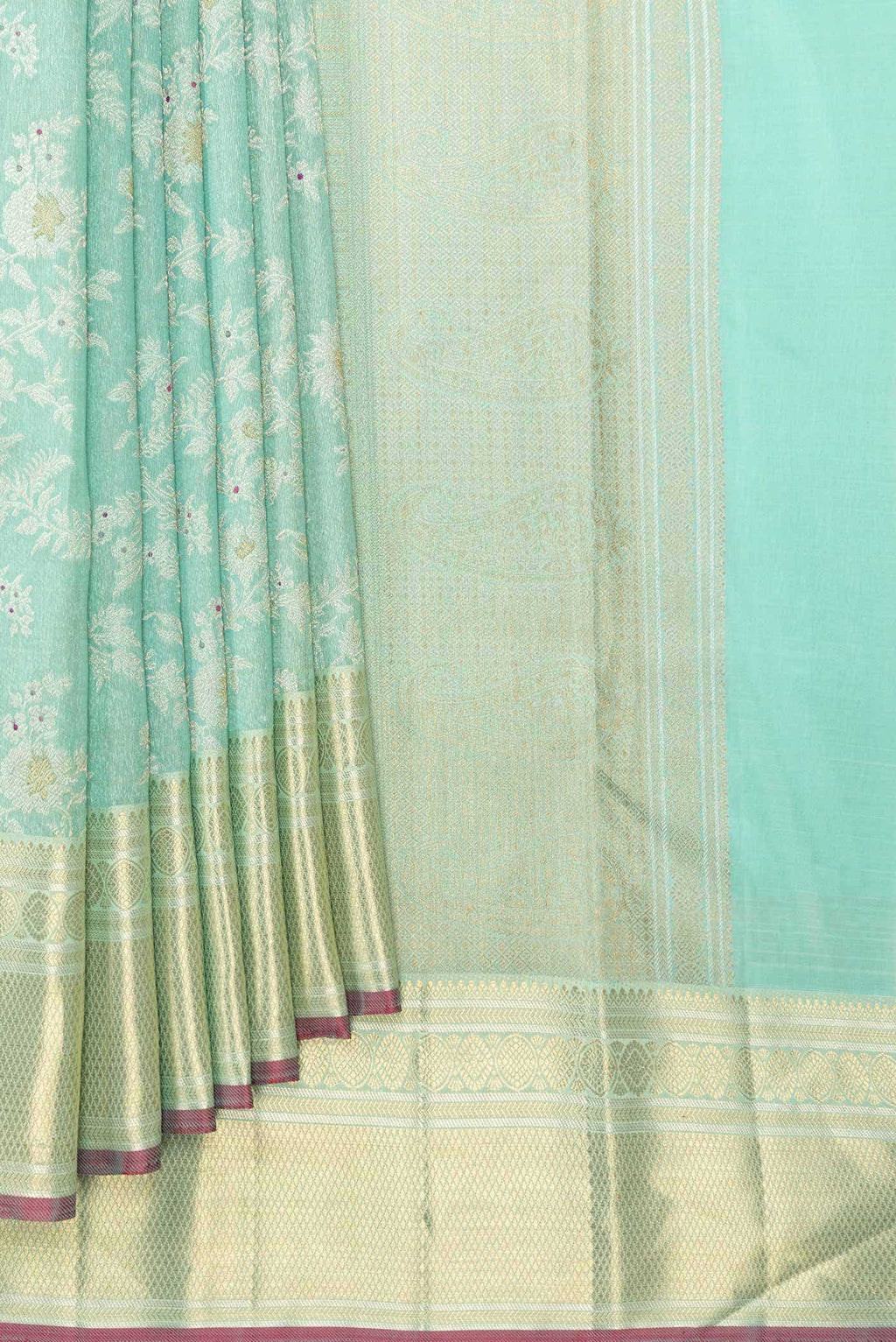 Light Green Dual Tone Kanchipuram Silk Saree