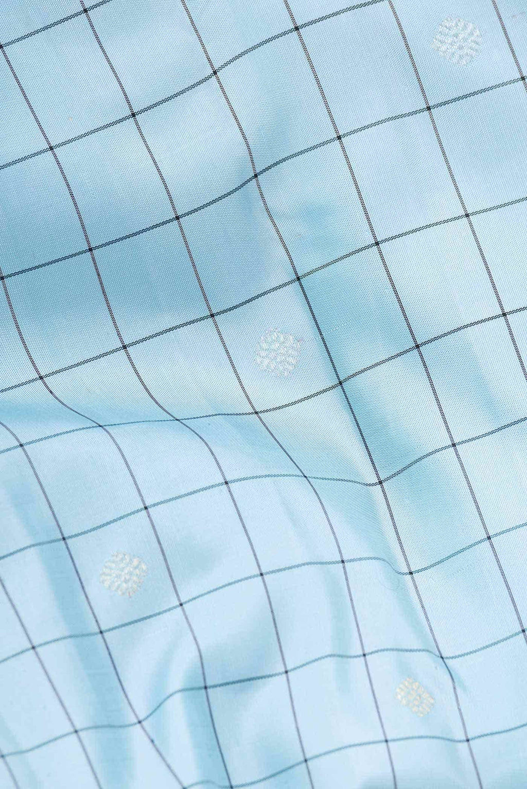 Pure Silk Pure Zari Light Blue Kanchipuram Saree