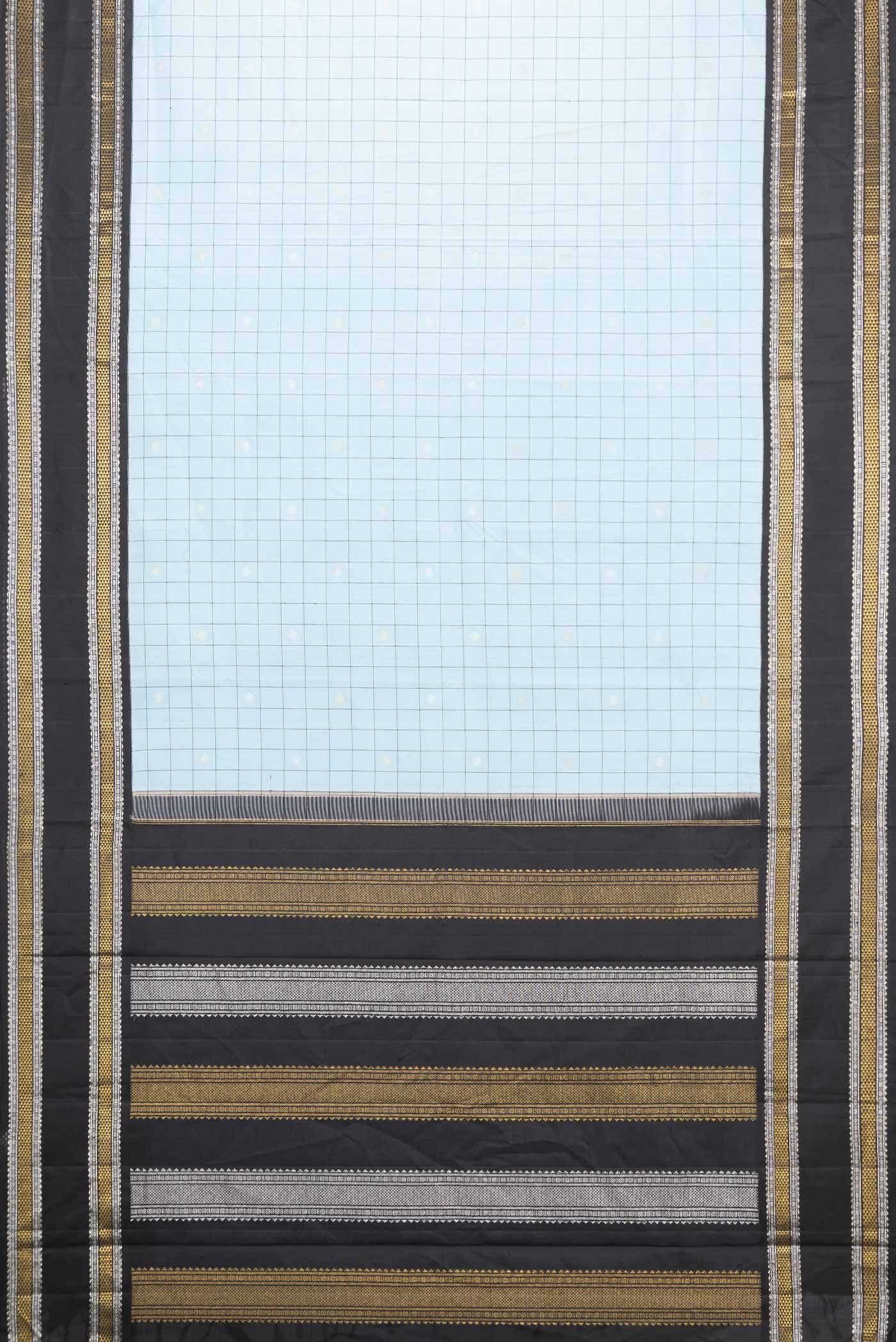 Pure Silk Pure Zari Light Blue Kanchipuram Saree