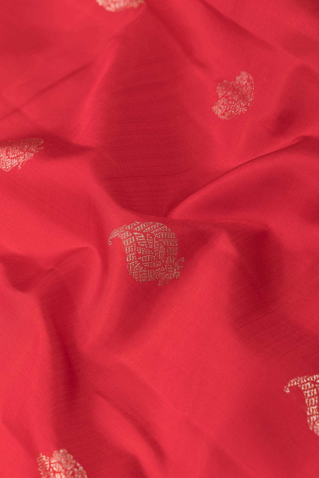 Pure Silk Pure Zari Red Dual Tone Kanchipuram Saree
