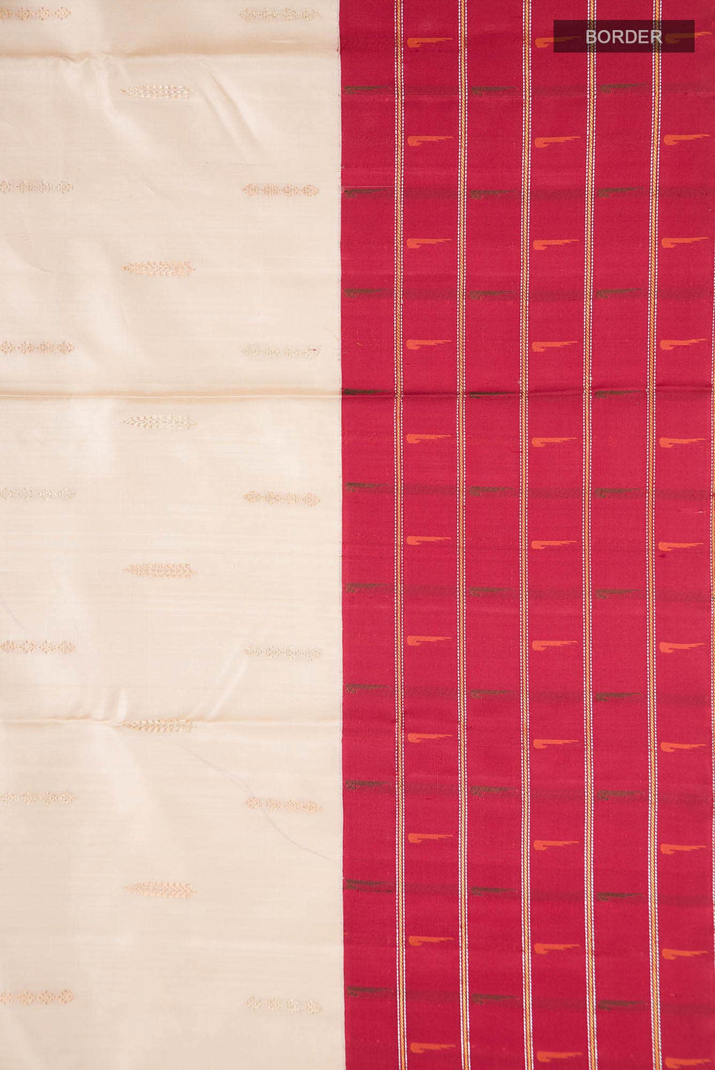 Pure Silk Pure Zari Cream Kanchipuram Saree