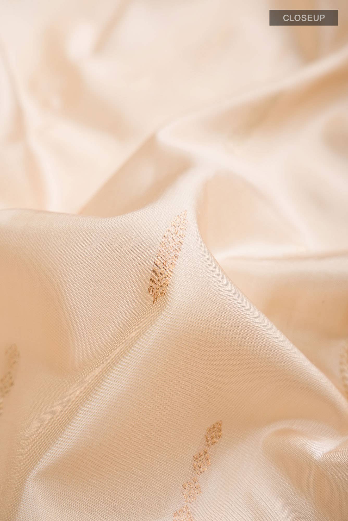 Pure Silk Pure Zari Cream Kanchipuram Saree