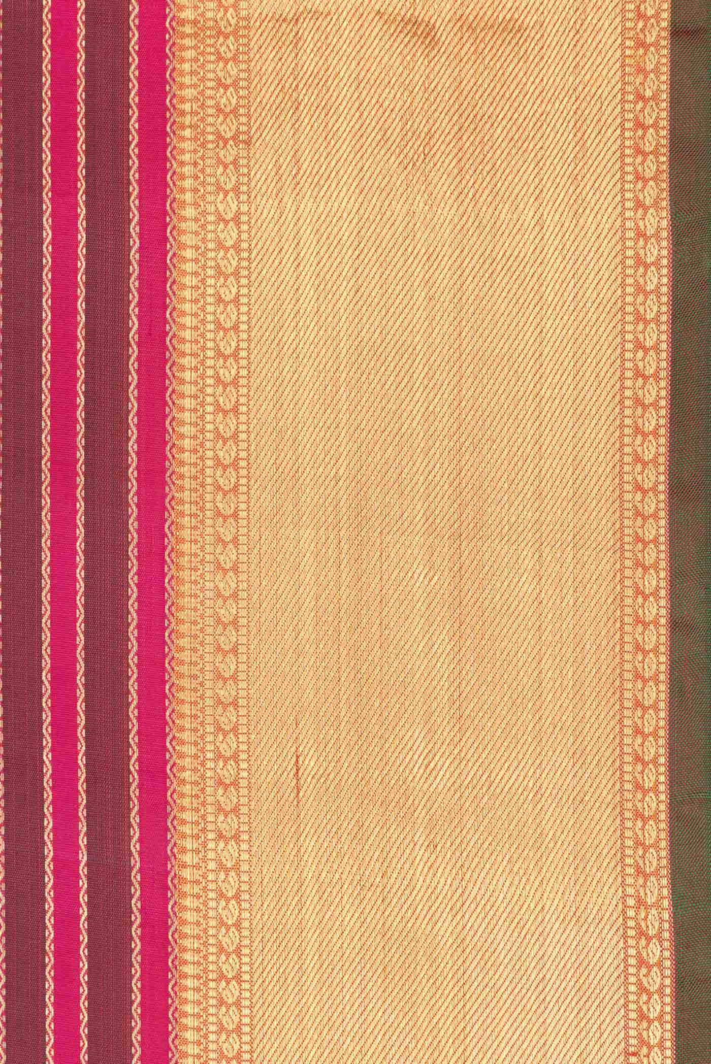 Pure Silk Pure Zari Maroon and Pink Dual Tone Kanchipuram Saree