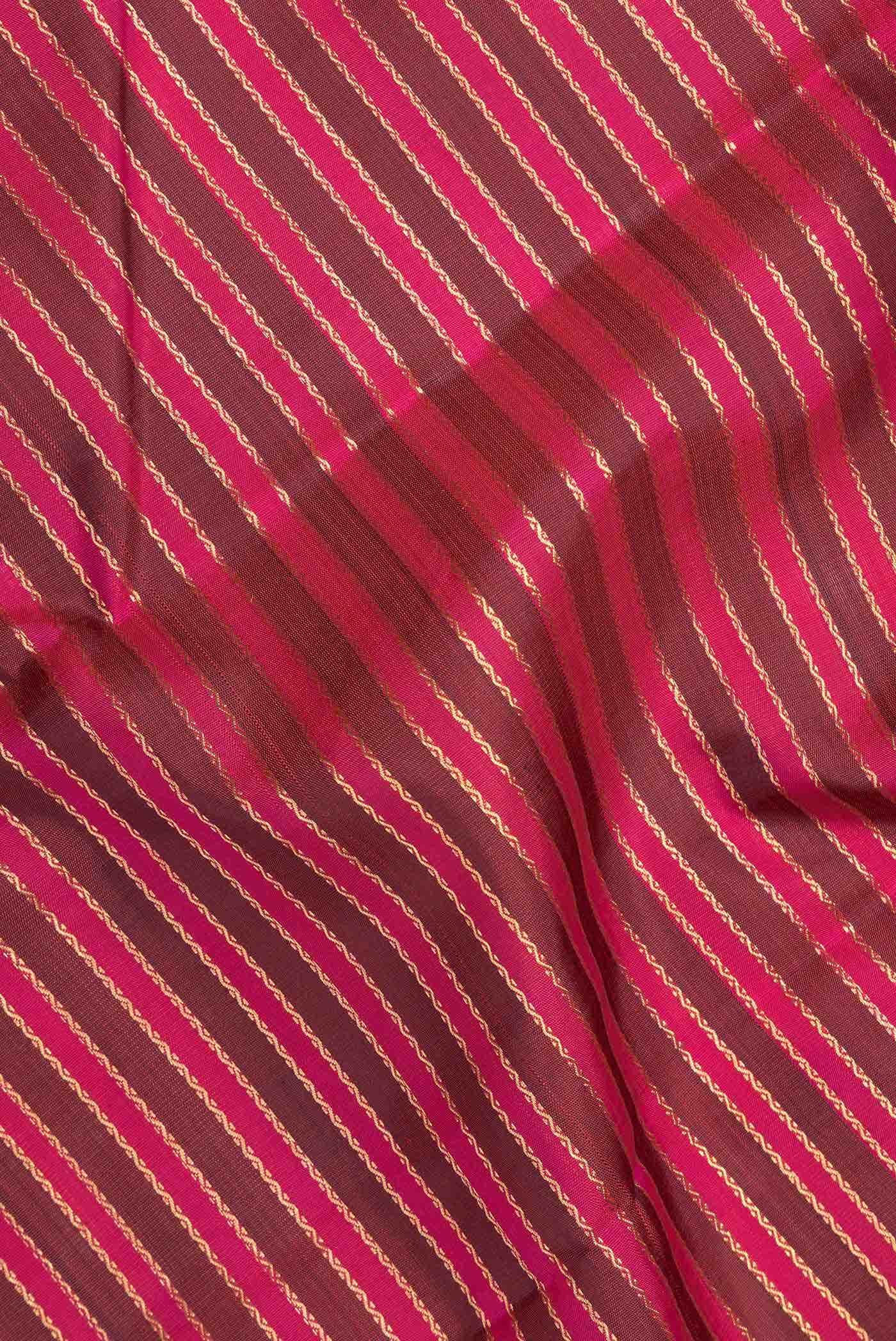 Pure Silk Pure Zari Maroon and Pink Dual Tone Kanchipuram Saree