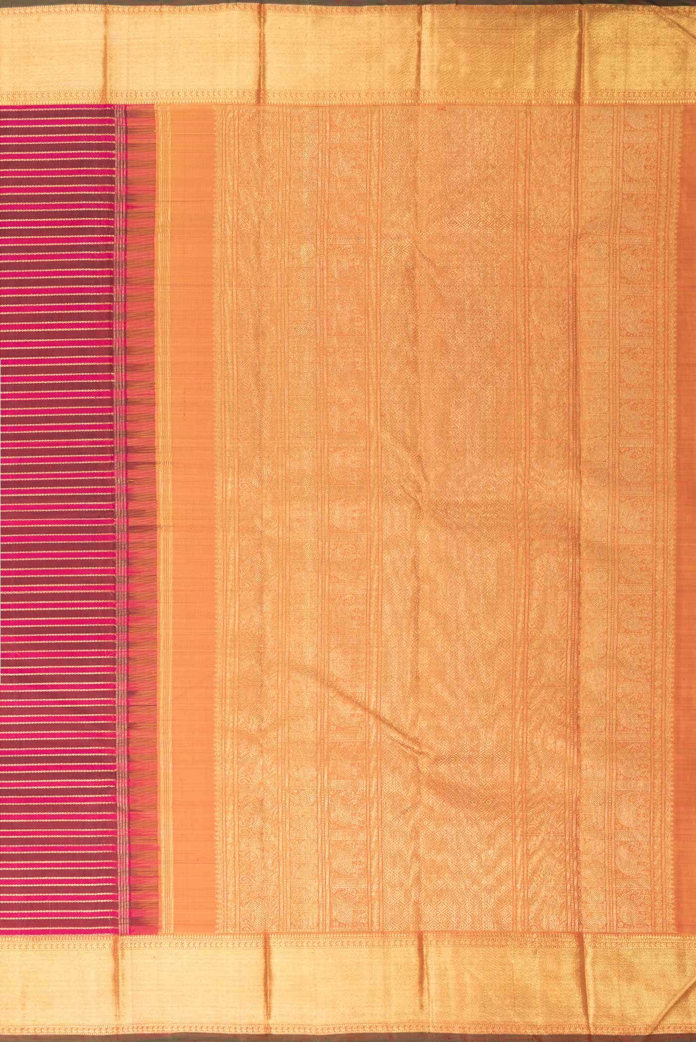 Pure Silk Pure Zari Maroon and Pink Dual Tone Kanchipuram Saree
