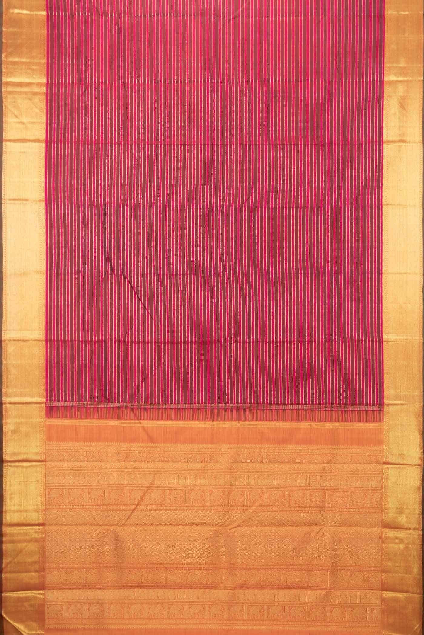 Pure Silk Pure Zari Maroon and Pink Dual Tone Kanchipuram Saree