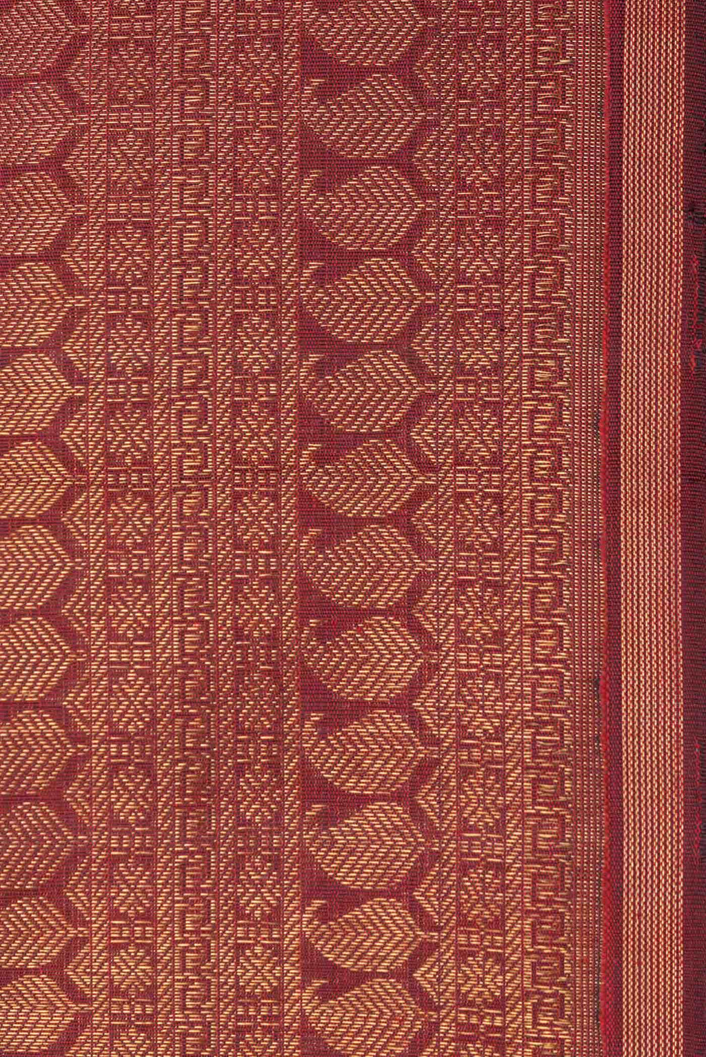Pure Silk Pure Zari Maroon Dual Tone Kanchipuram Saree