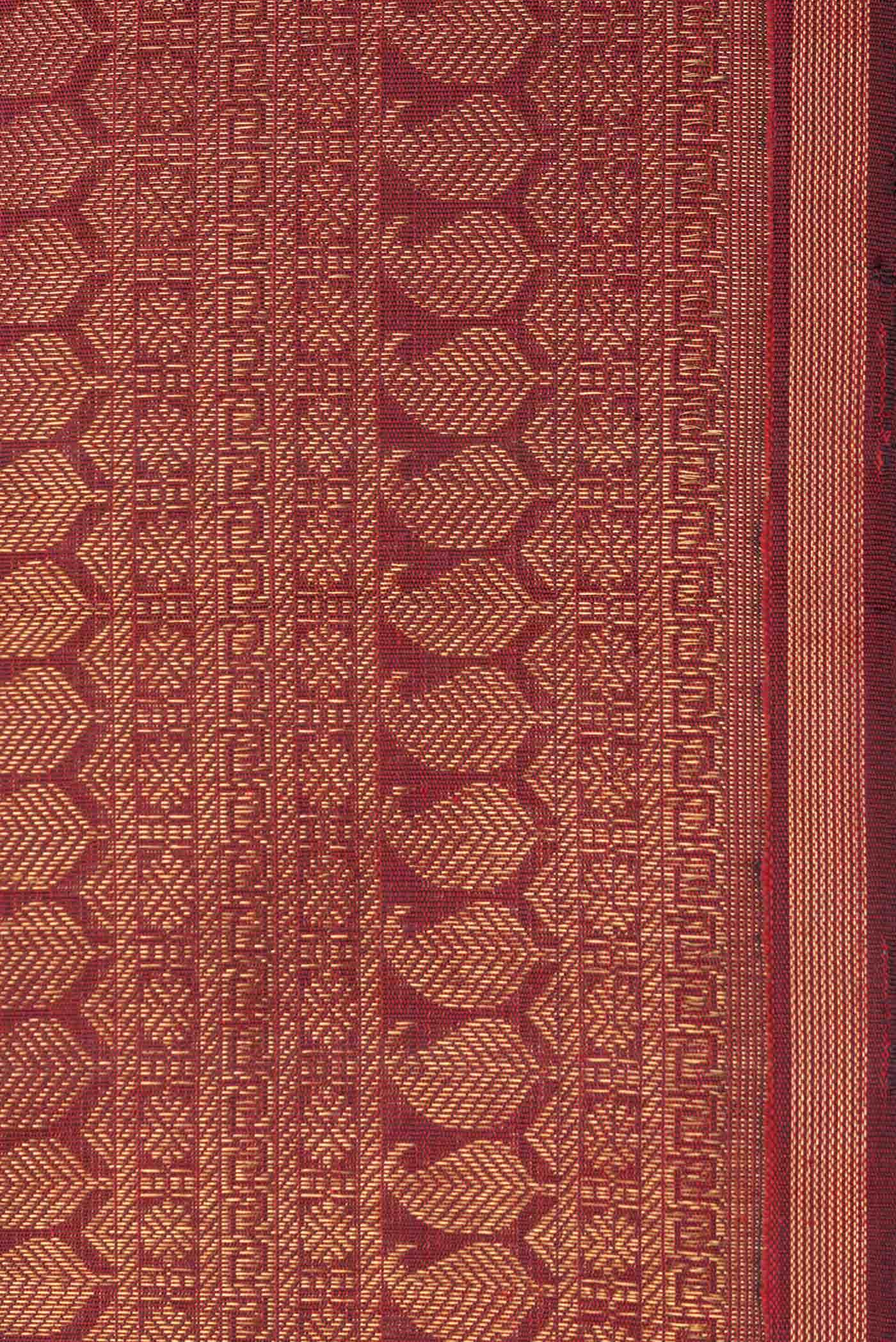 Pure Silk Pure Zari Maroon Dual Tone Kanchipuram Saree
