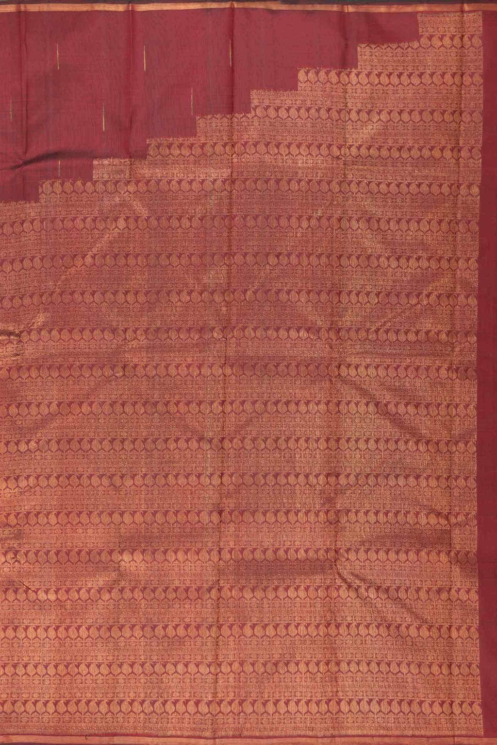 Pure Silk Pure Zari Maroon Dual Tone Kanchipuram Saree