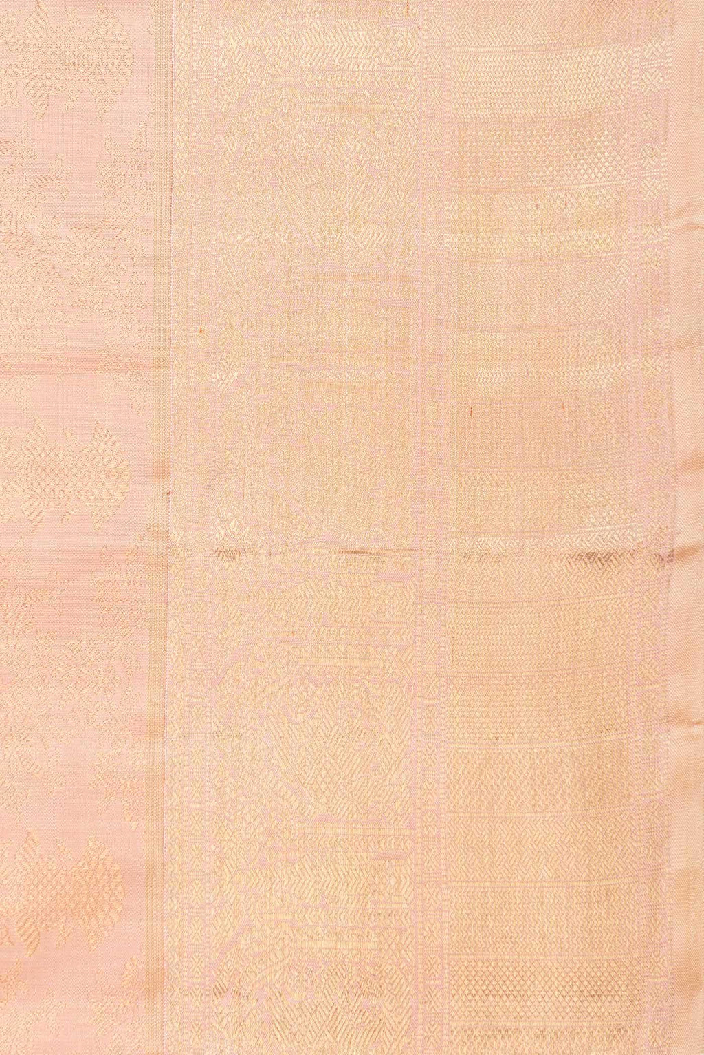 Pure Silk Pure Zari Rose Gold Dual Tone Kanchipuram Saree