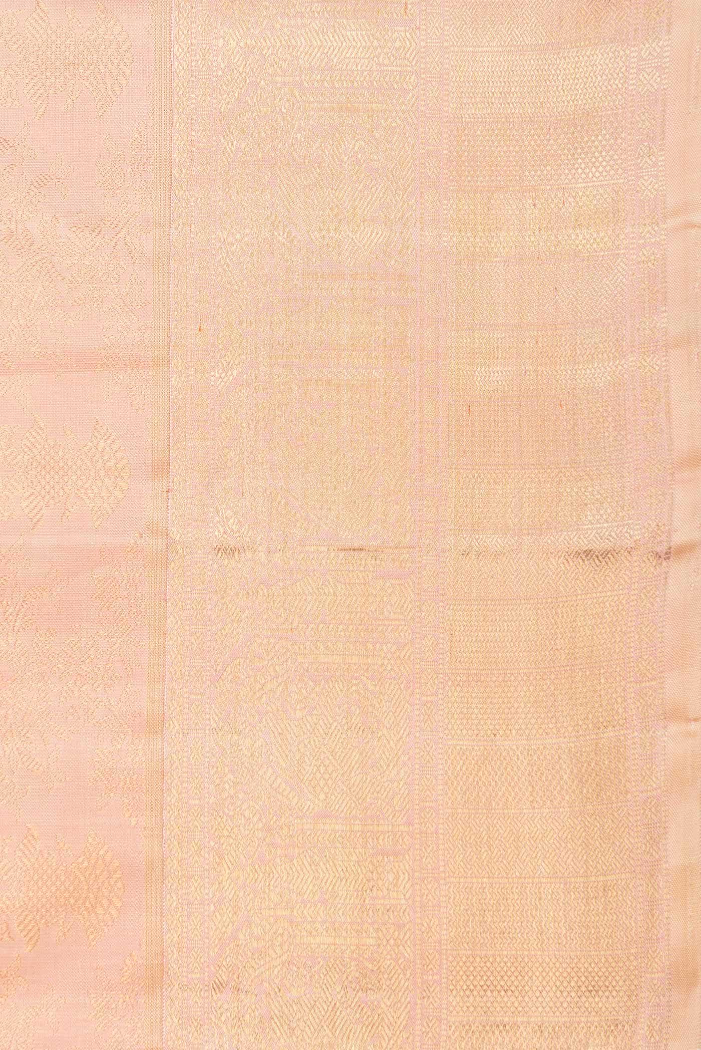 Pure Silk Pure Zari Rose Gold Dual Tone Kanchipuram Saree