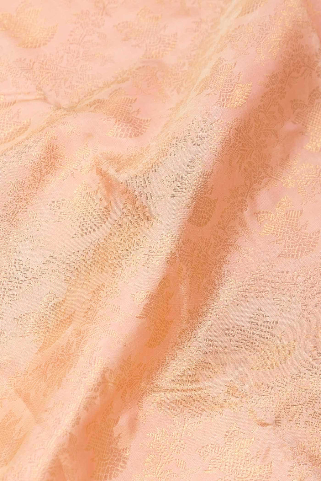 Pure Silk Pure Zari Rose Gold Dual Tone Kanchipuram Saree