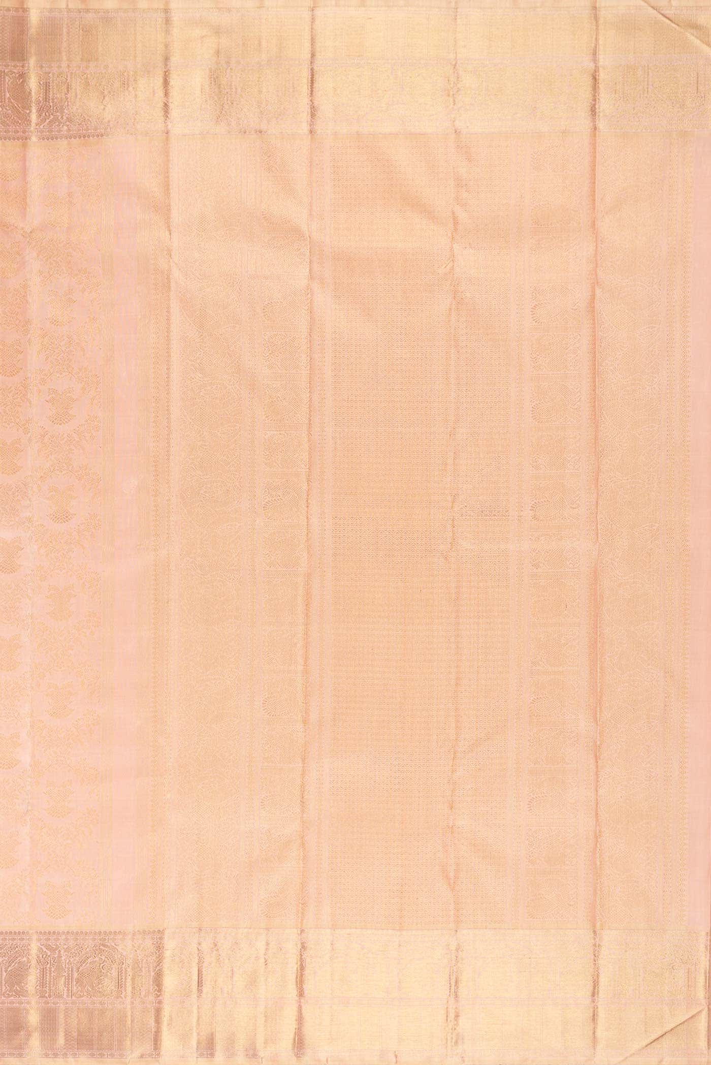 Pure Silk Pure Zari Rose Gold Dual Tone Kanchipuram Saree