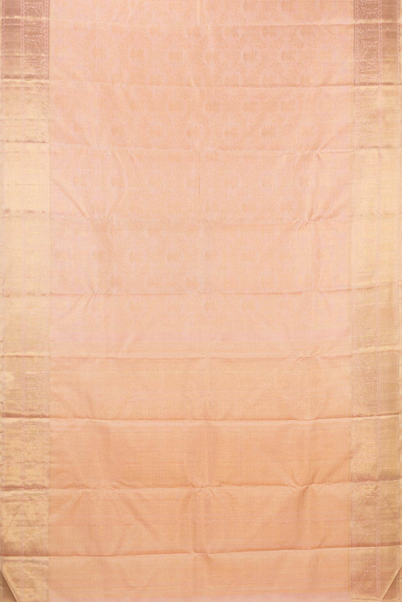 Pure Silk Pure Zari Rose Gold Dual Tone Kanchipuram Saree