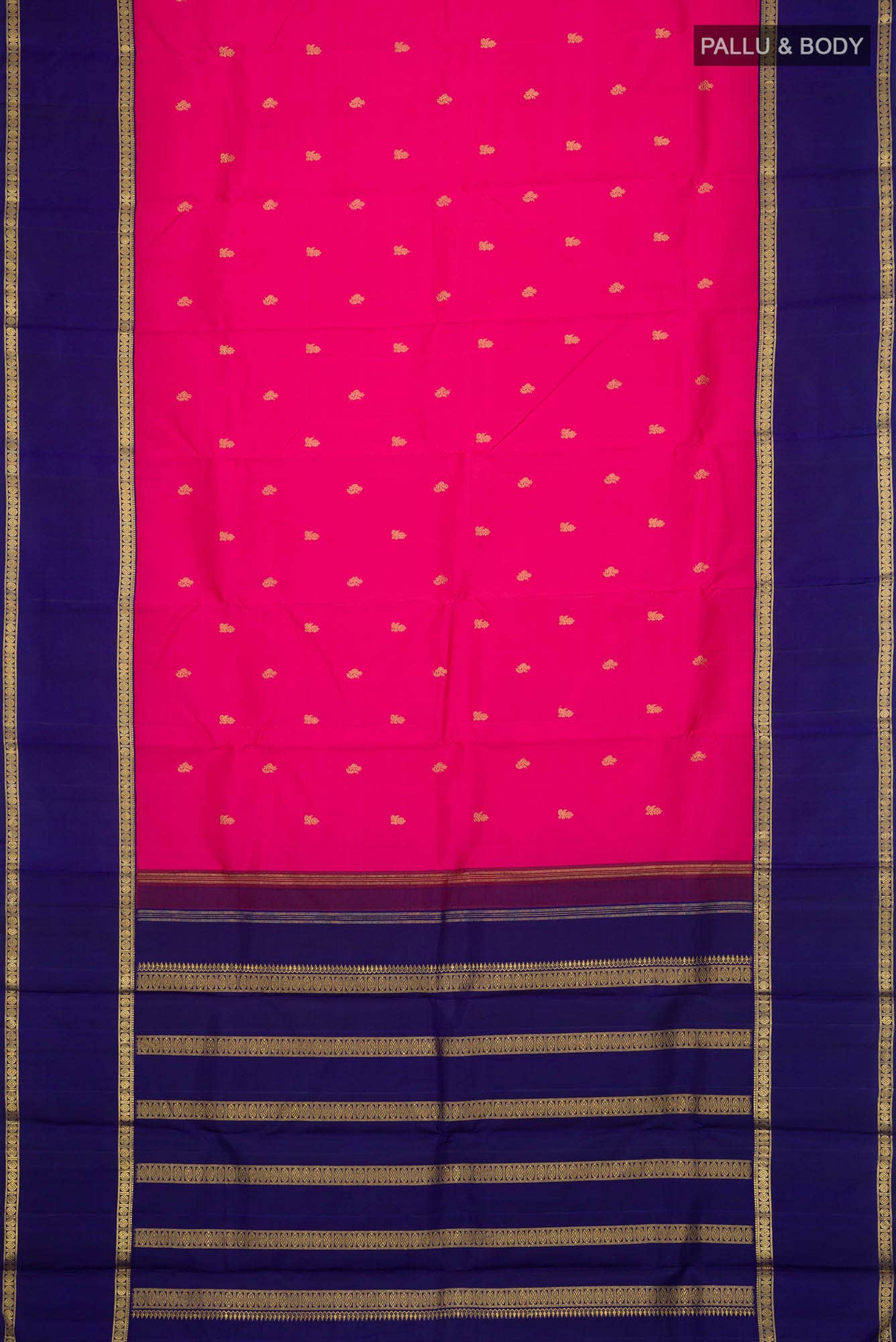 Pure Silk Pure Zari Pink Kanchipuram Saree
