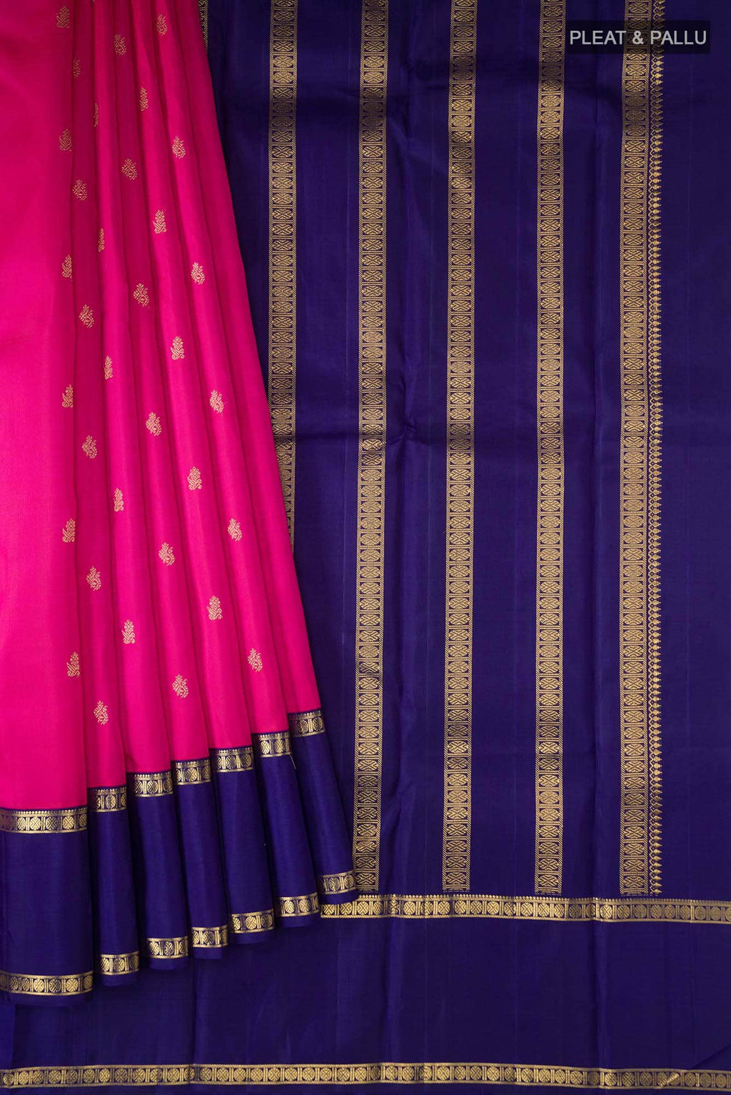 Pure Silk Pure Zari Pink Kanchipuram Saree