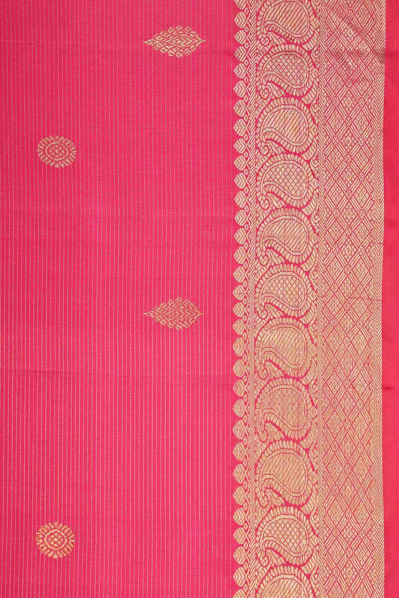 Pure Silk Pure Zari Pink Dual Tone Kanchipuram Saree