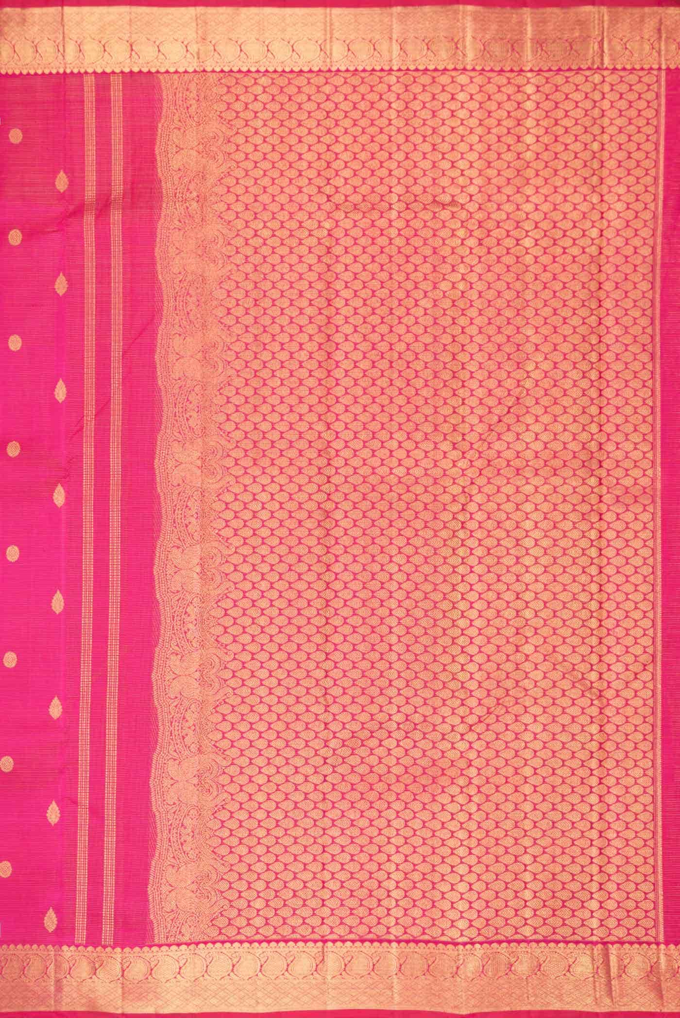 Pure Silk Pure Zari Pink Dual Tone Kanchipuram Saree