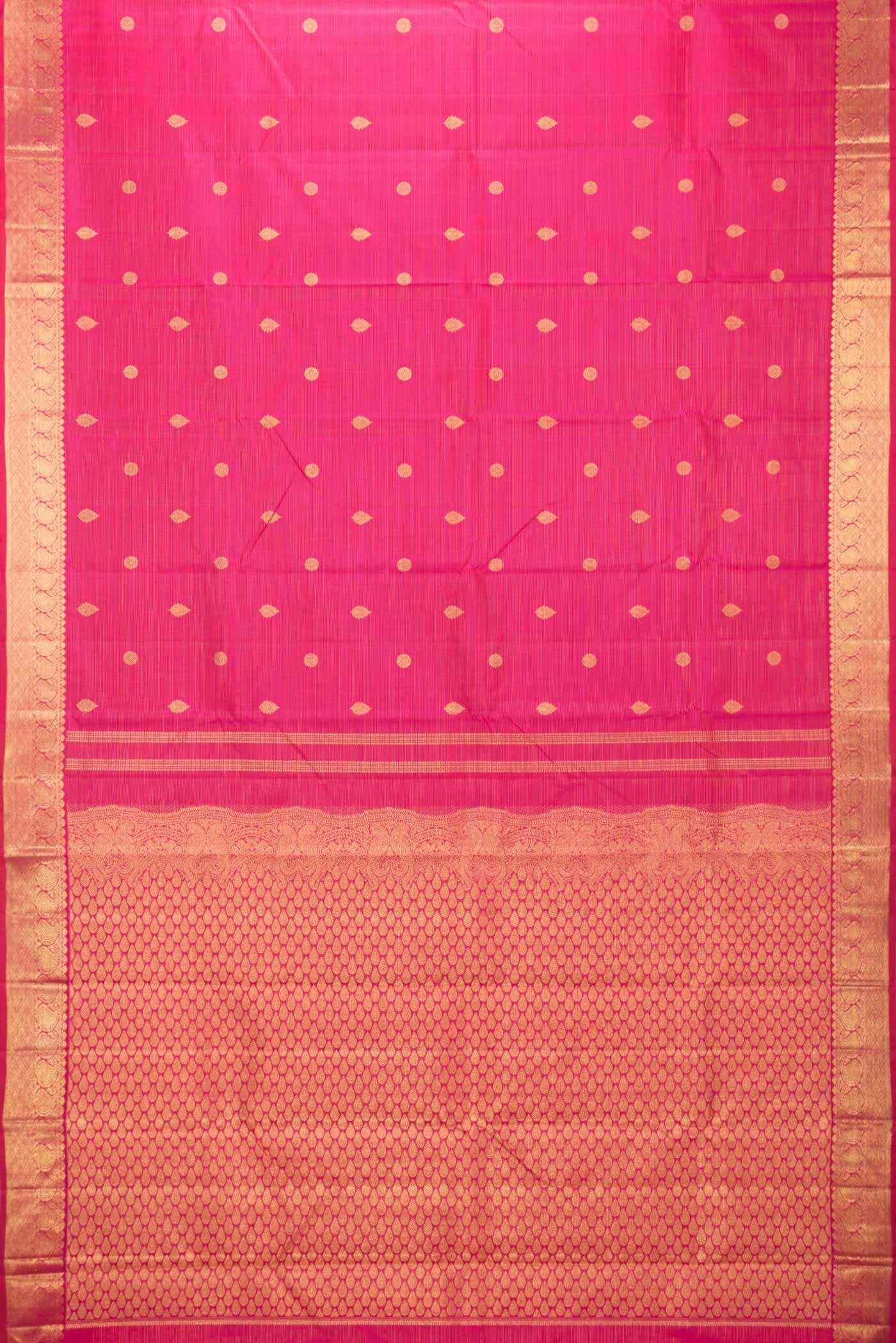 Pure Silk Pure Zari Pink Dual Tone Kanchipuram Saree