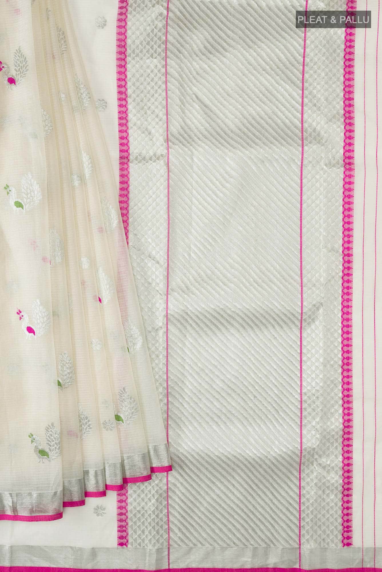 Cream Kota Silk Saree