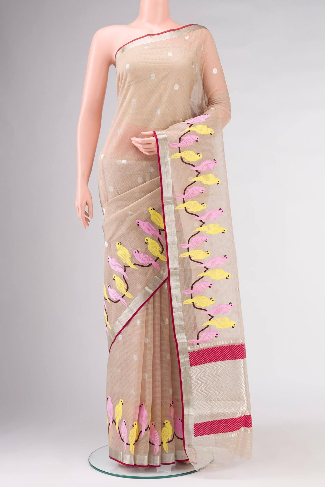 Beige Kota Silk Saree