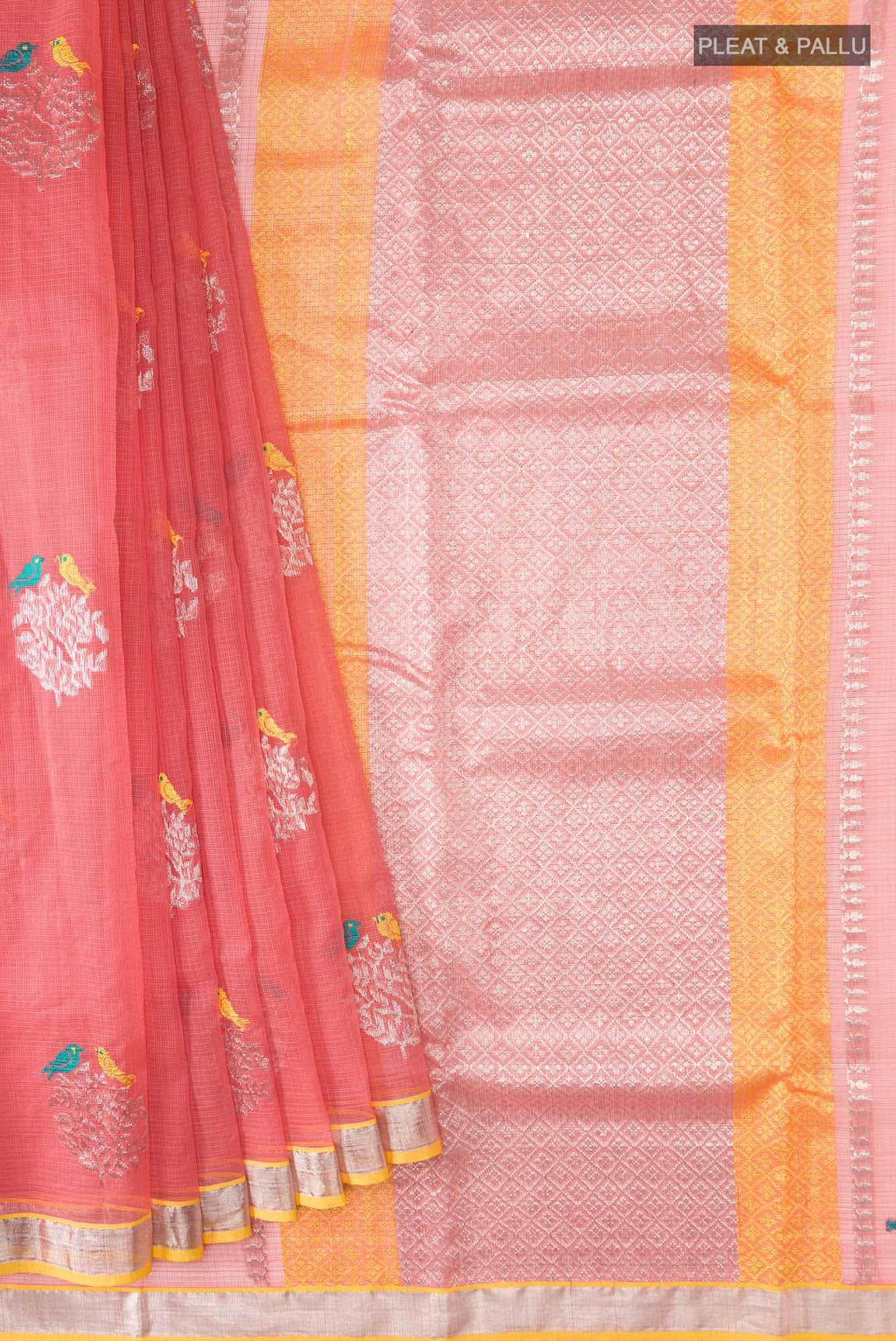 Coral Kota Silk Saree