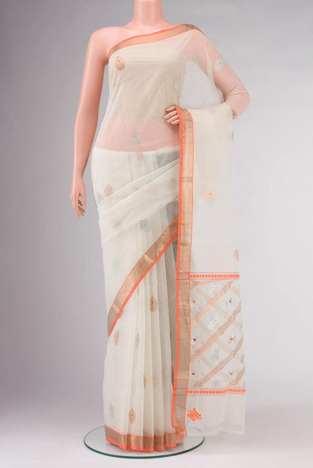 Off White Kota Silk Saree