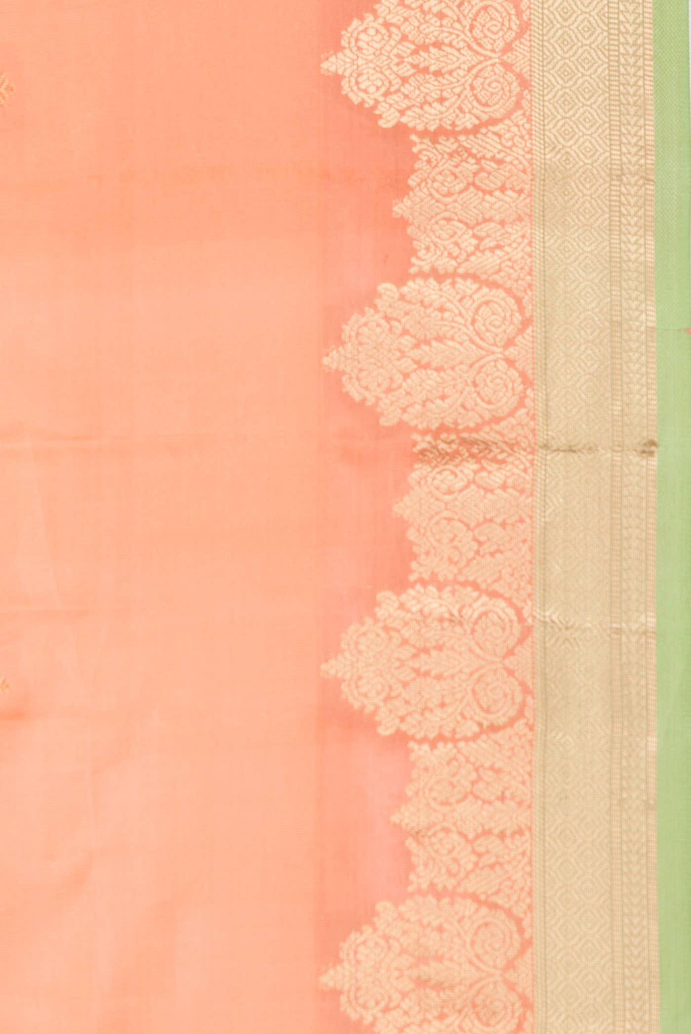 Golden Peach Kanchipuram Silk Saree