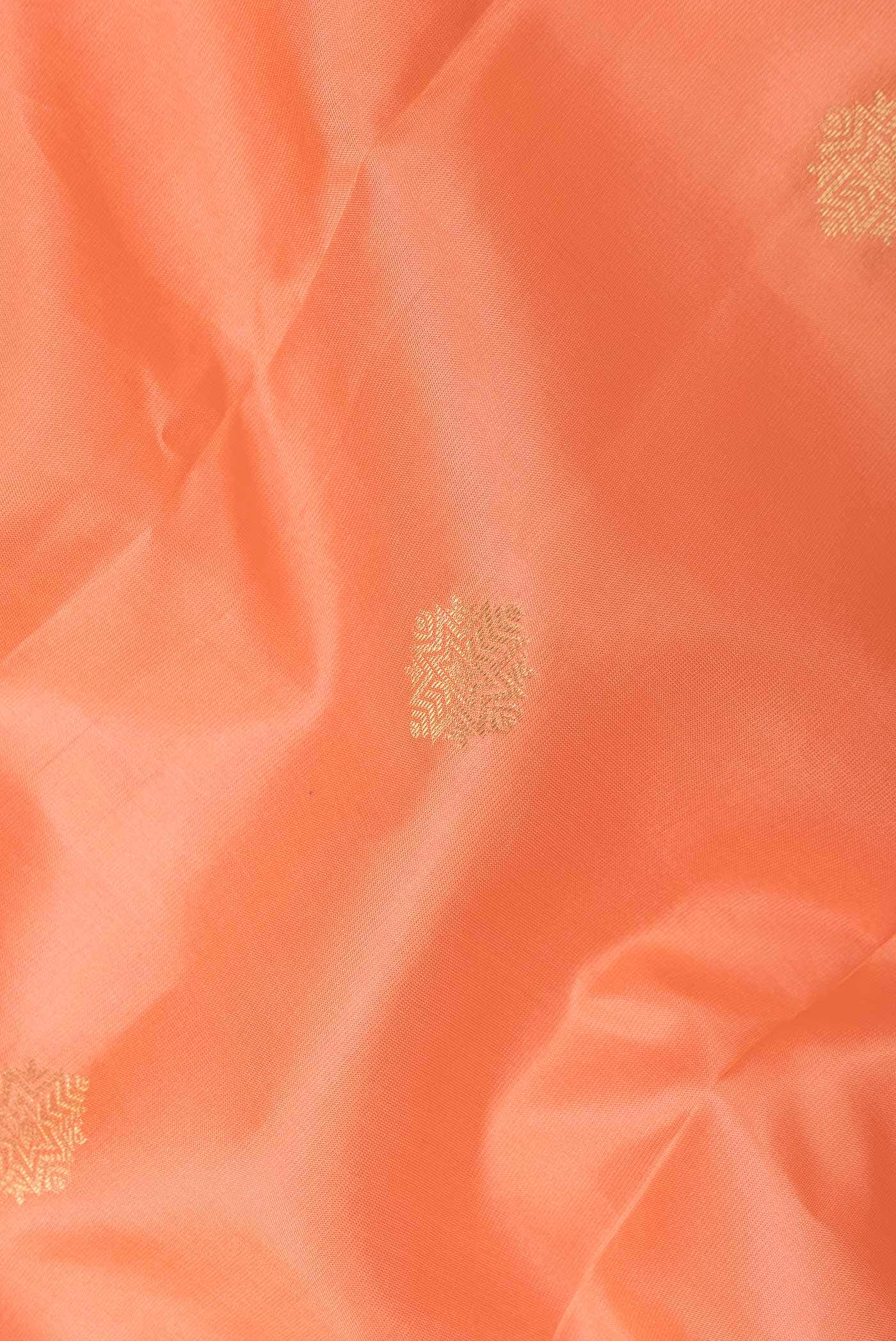 Golden Peach Kanchipuram Silk Saree