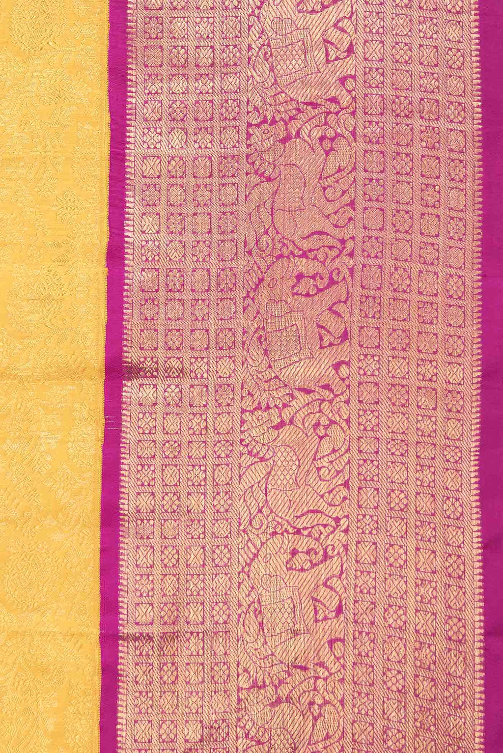 Mustard Dual Tone Kanchipuram Silk Saree
