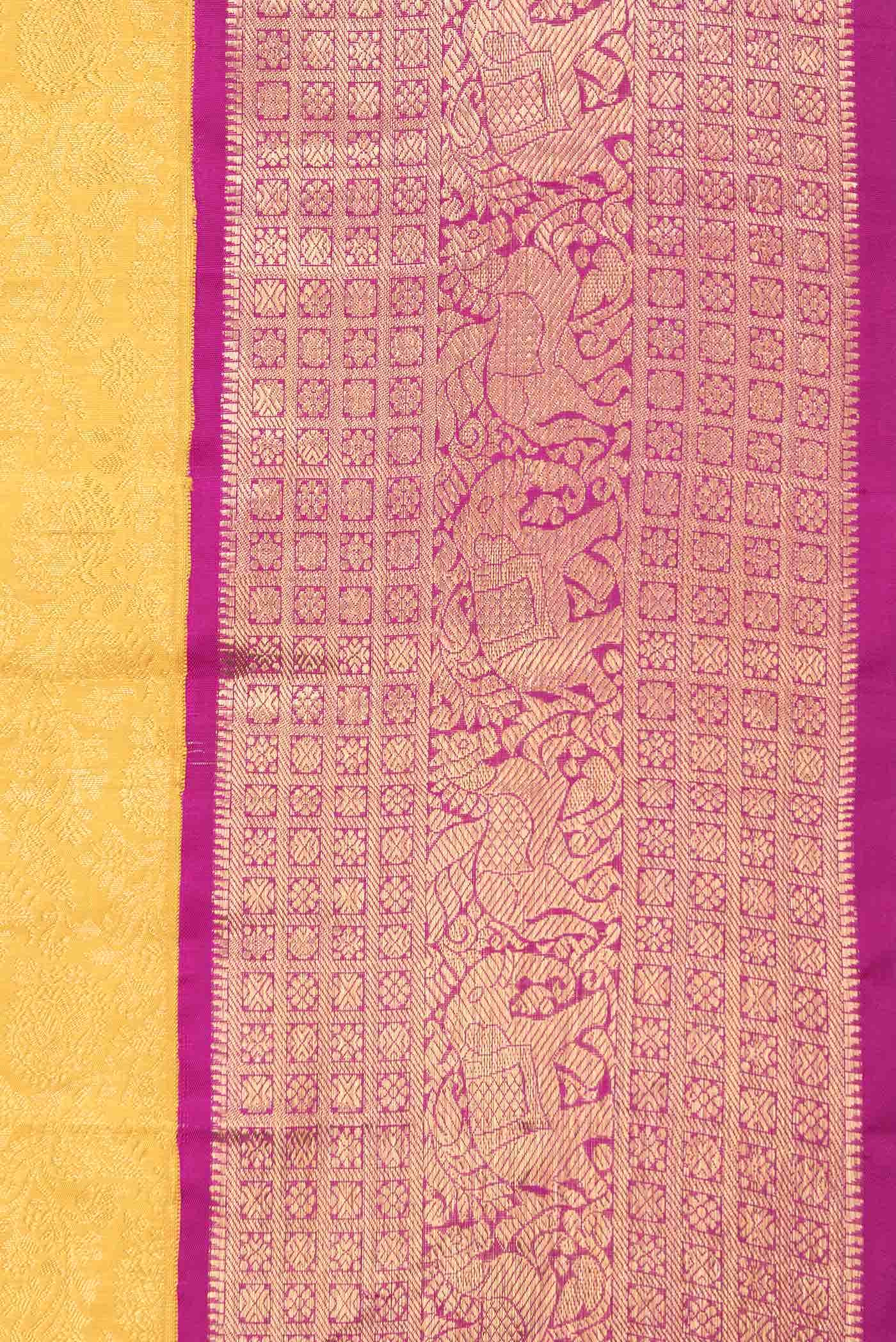 Mustard Dual Tone Kanchipuram Silk Saree