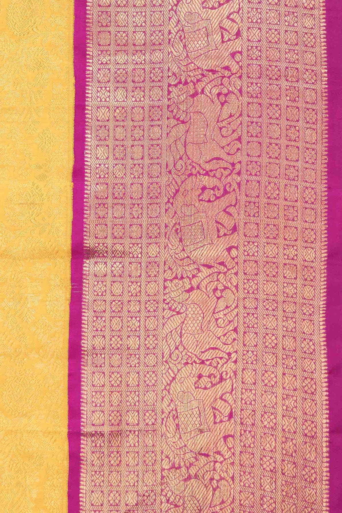 Mustard Dual Tone Kanchipuram Silk Saree