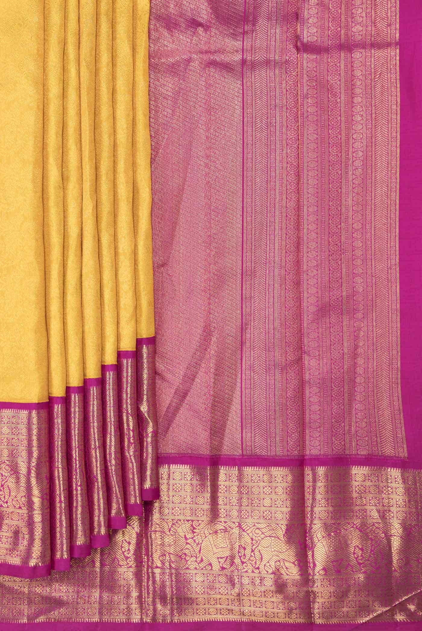 Mustard Dual Tone Kanchipuram Silk Saree