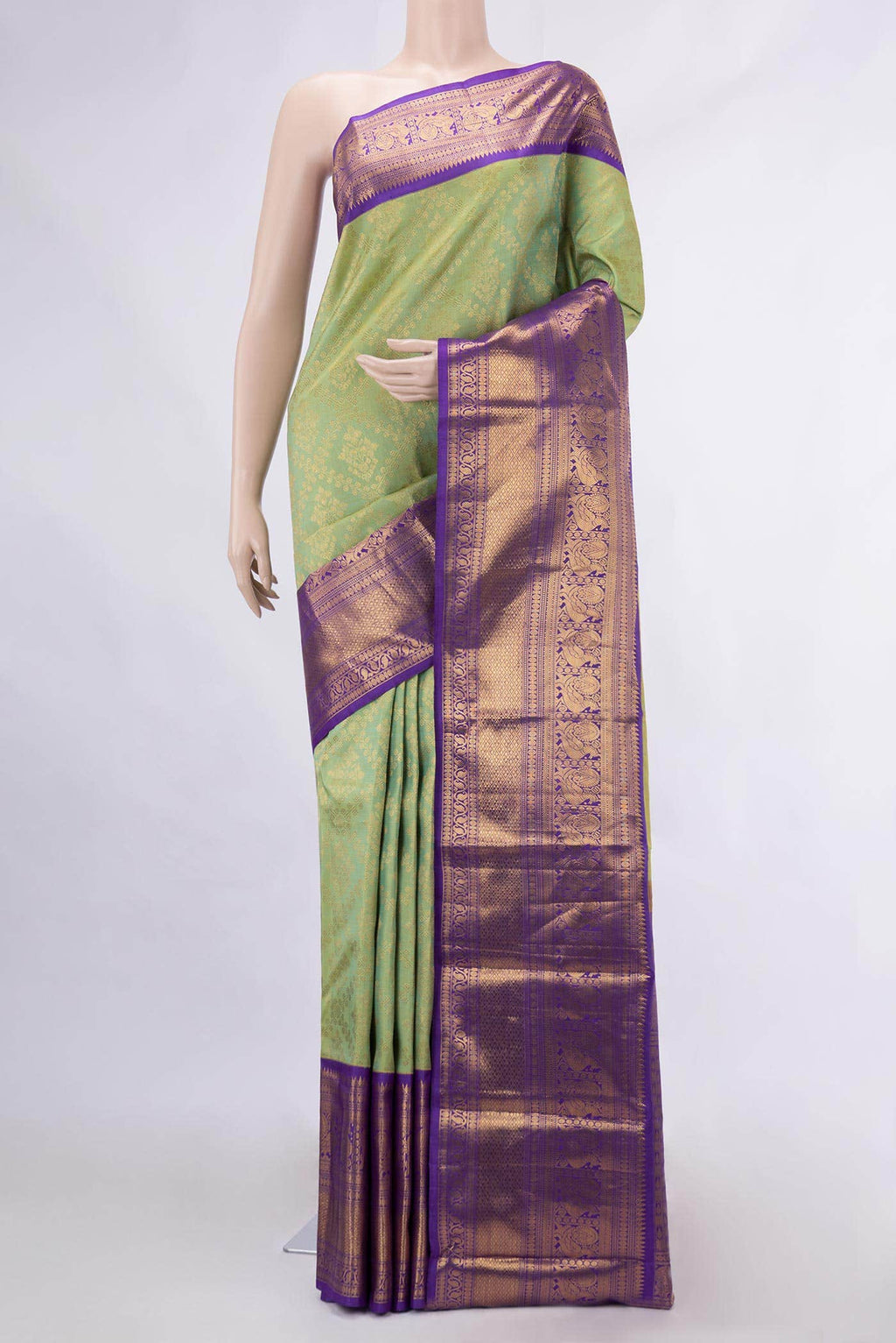 Green Dual Tone Kanchipuram Silk Saree