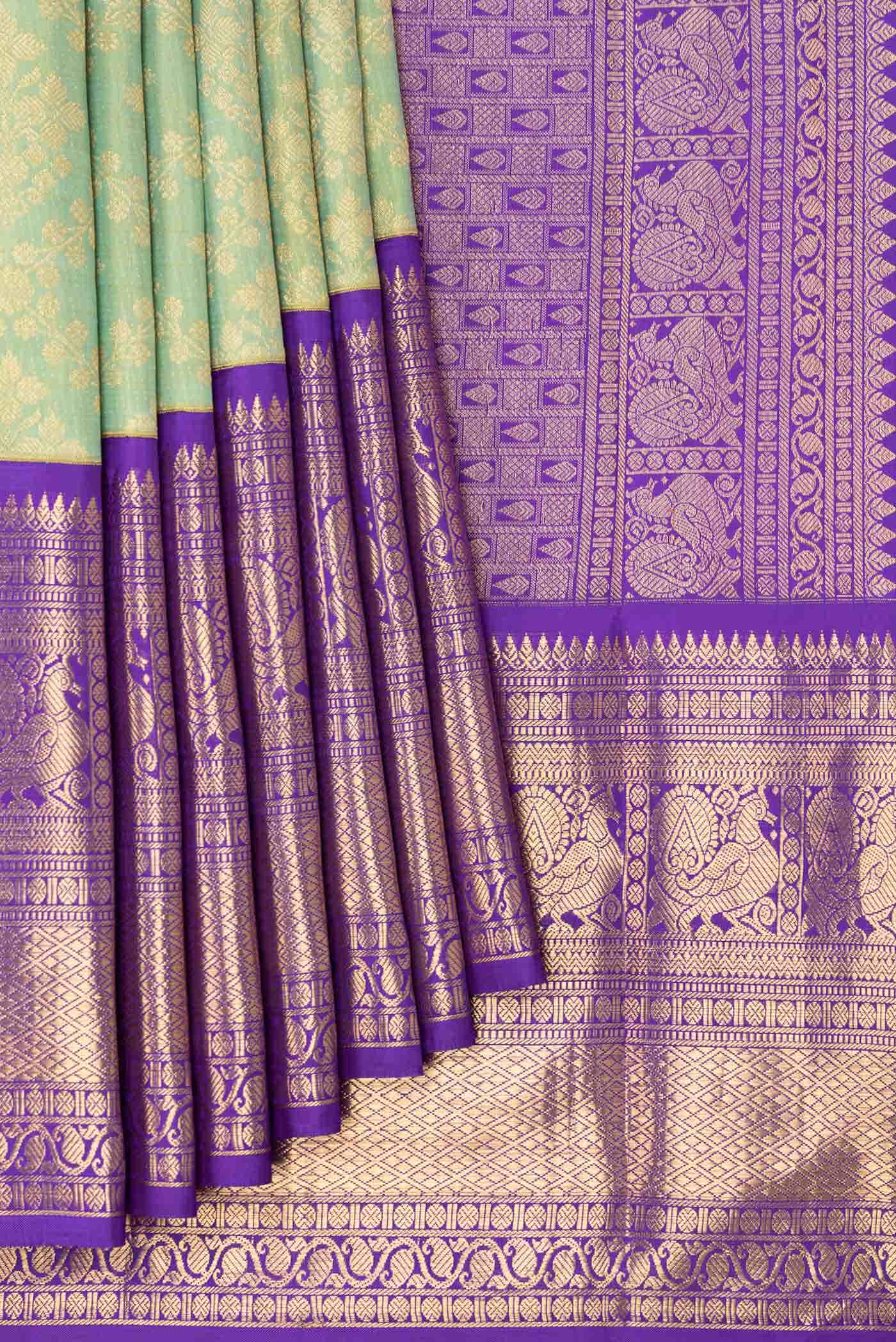 Green Dual Tone Kanchipuram Silk Saree