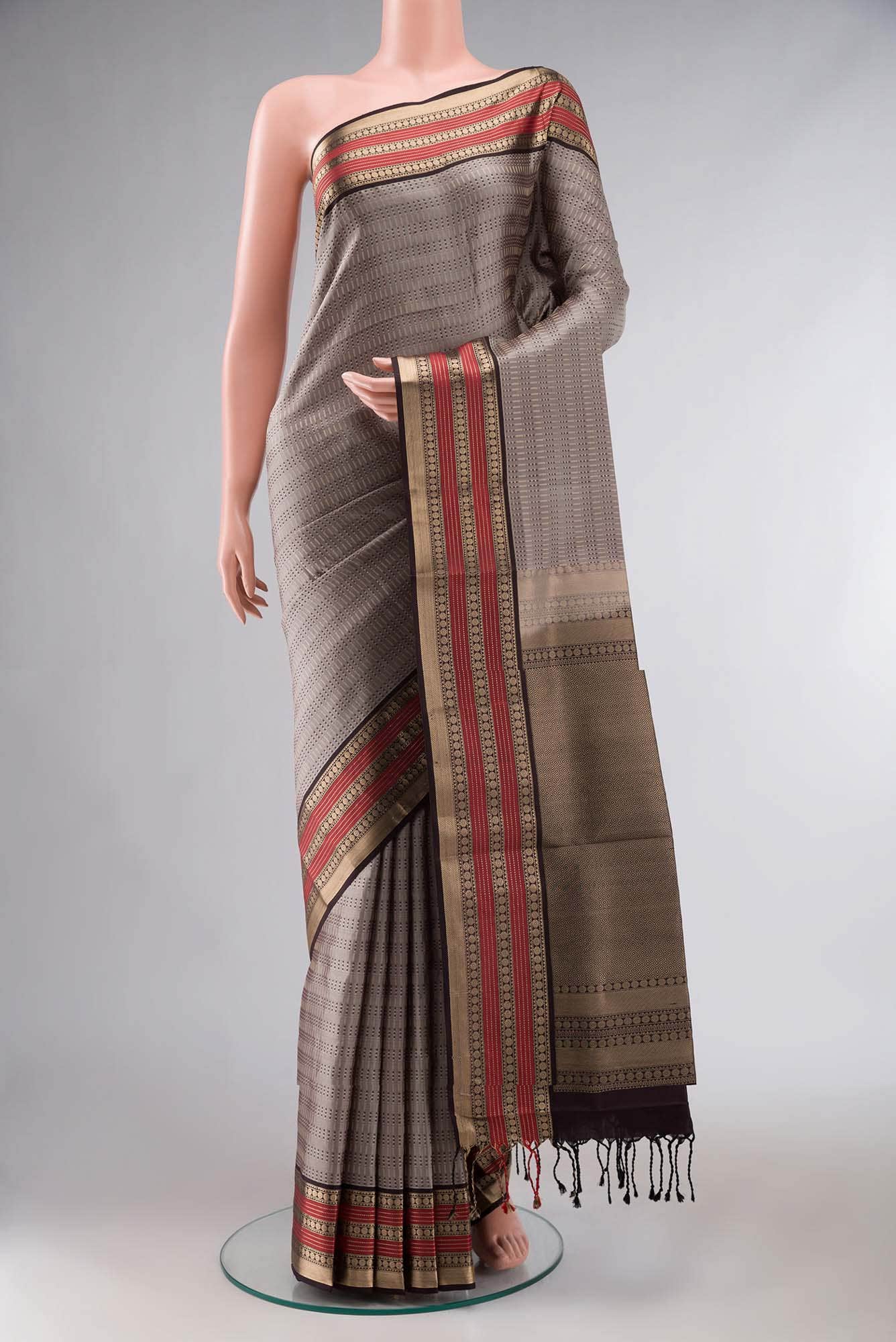 Grey Soft Silk Saree