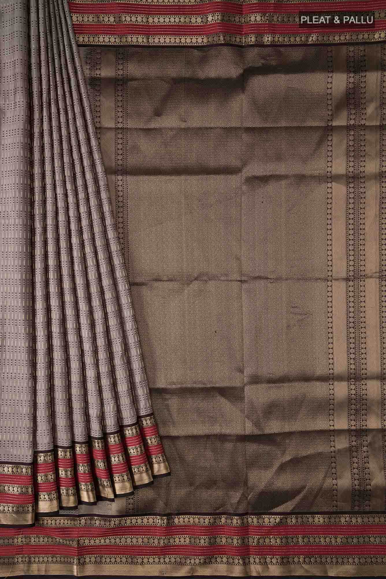Grey Soft Silk Saree
