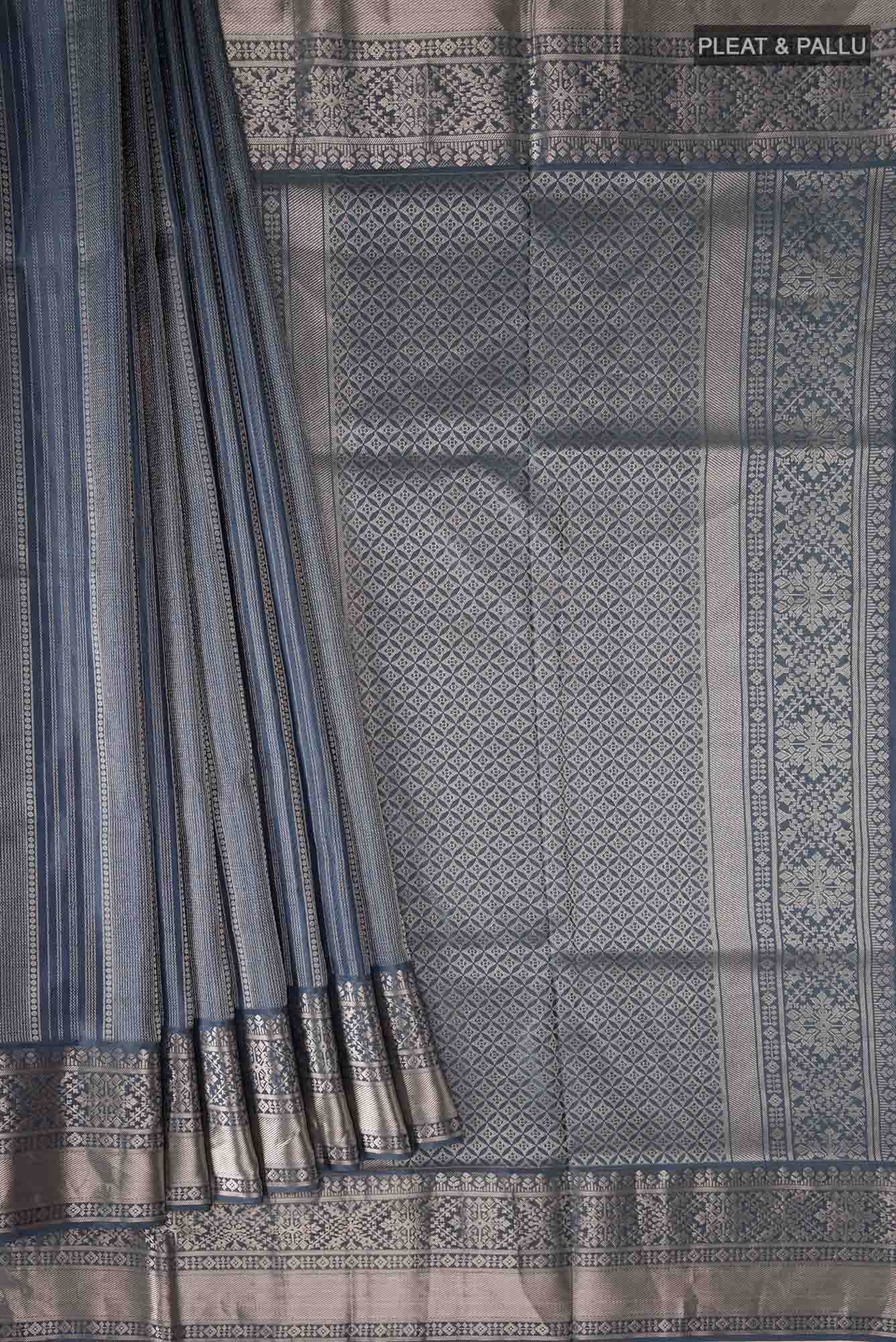Grey Soft Silk Saree