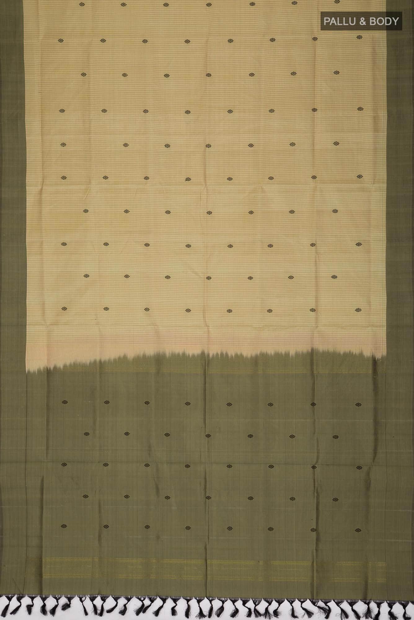 Beige Kanchipuram Silk Saree