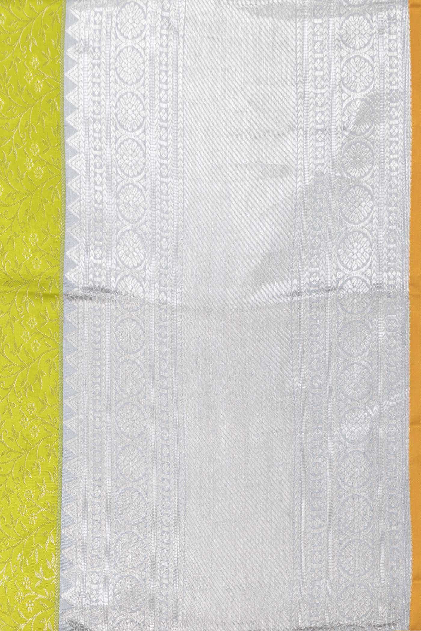 Parrot Green Dual Tone Kanchipuram Silk Saree