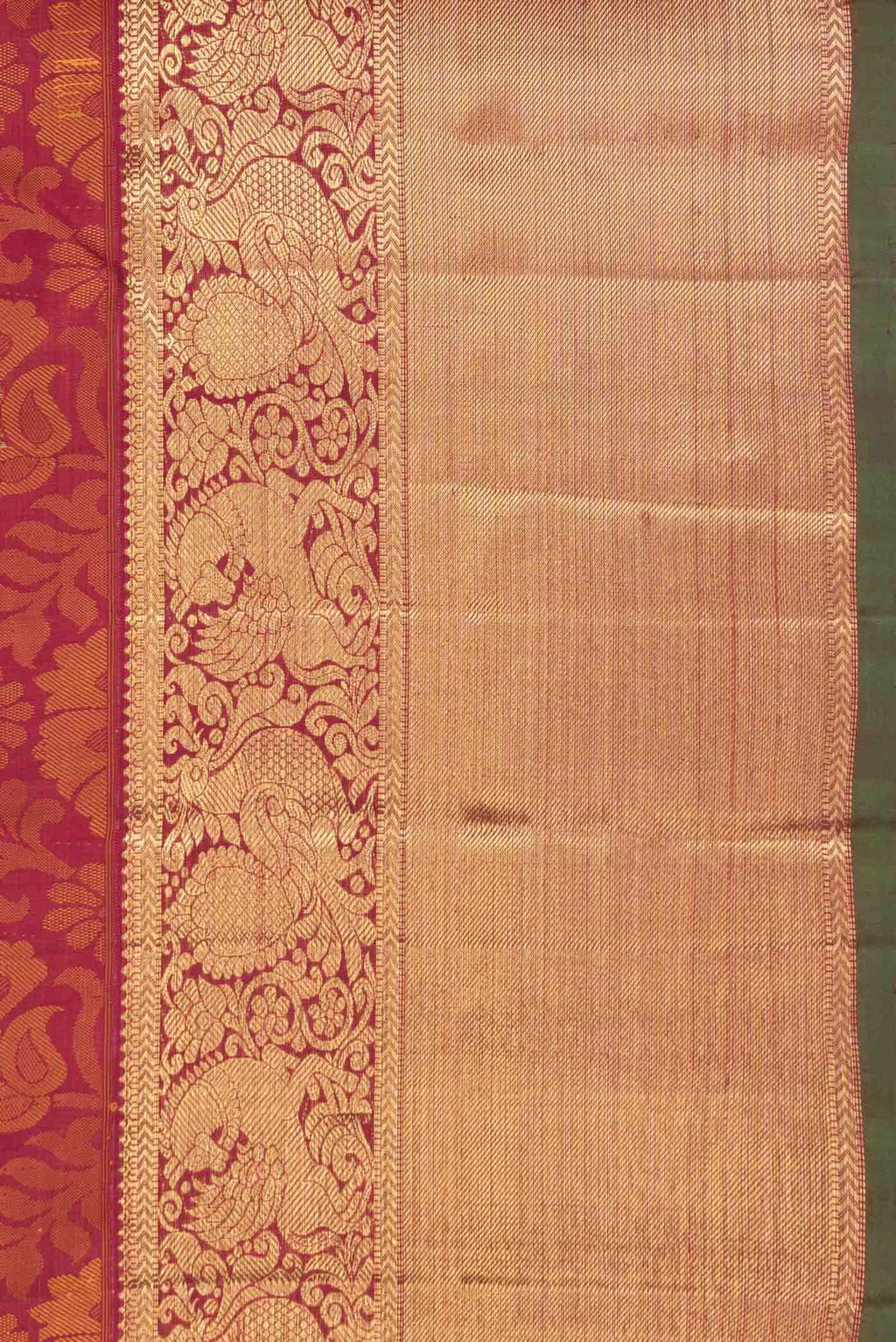 Pure Silk Pure Zari Dark Pink Dual Tone Kanchipuram Saree