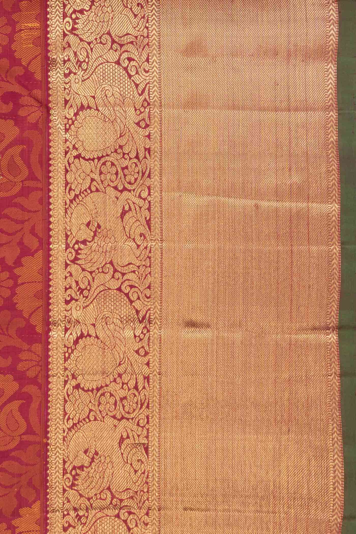 Pure Silk Pure Zari Dark Pink Dual Tone Kanchipuram Saree