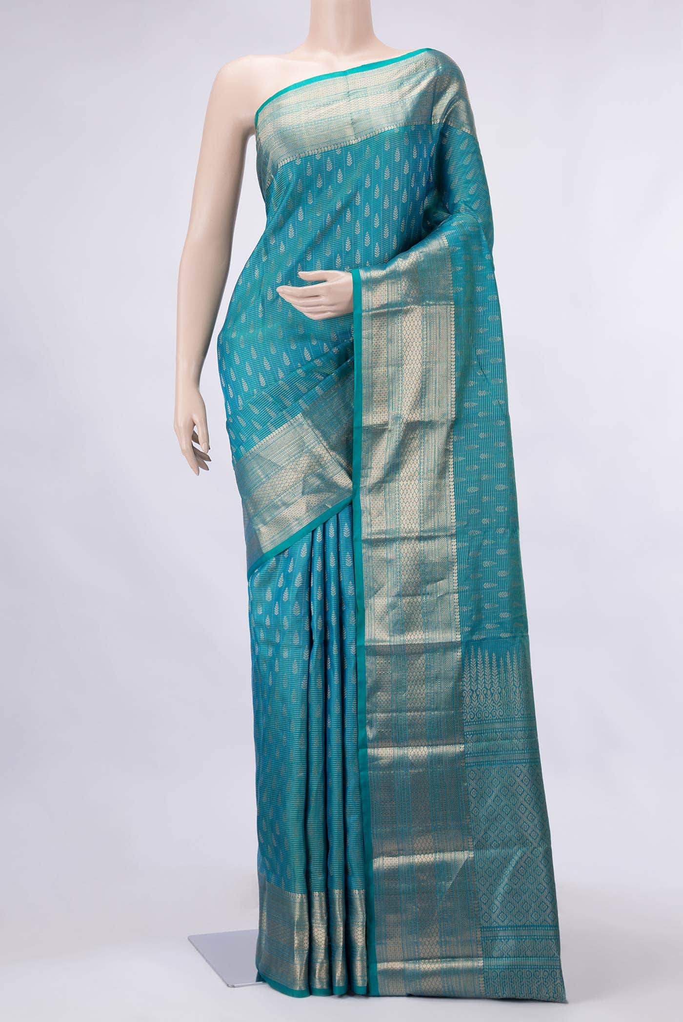 Green Dual Tone Kanchipuram Silk Saree